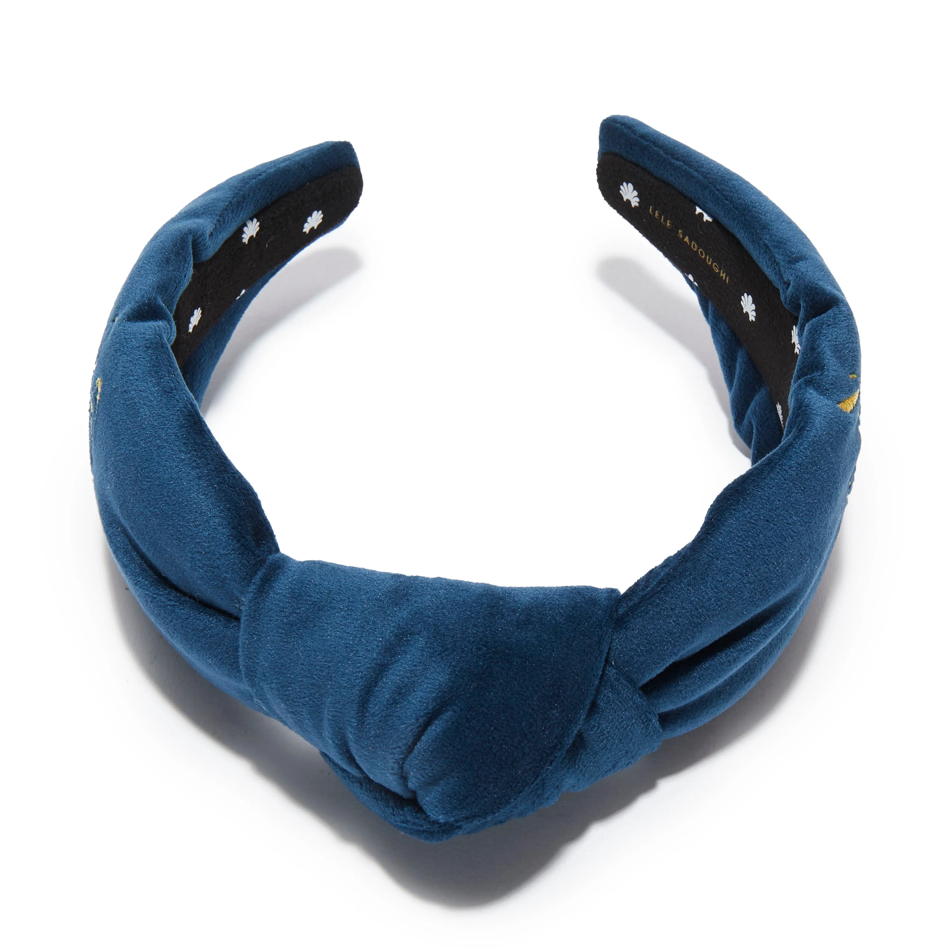 NAVY NOEL EMBROIDERED KNOTTED HEADBAND sold by Lele Sadoughi product image thumbnail 3