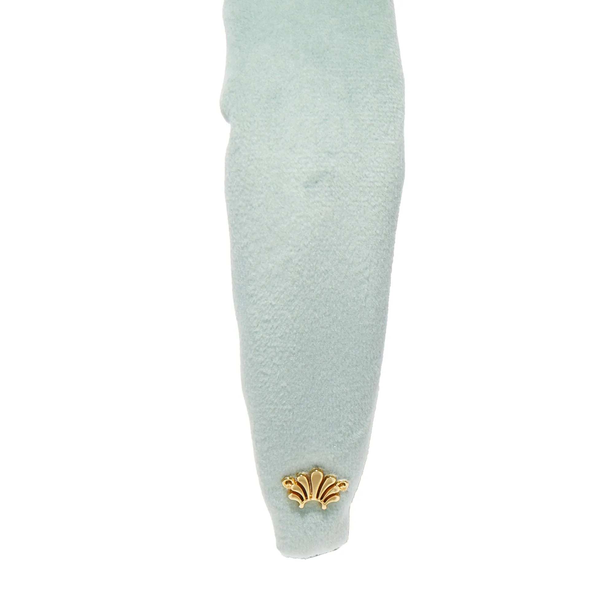 SMOKY AQUA KIDS VELVET KNOTTED HEADBAND sold by Lele Sadoughi product image thumbnail 5