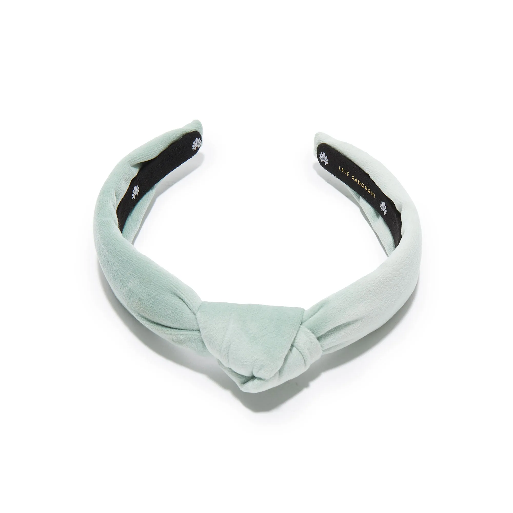 SMOKY AQUA KIDS VELVET KNOTTED HEADBAND sold by Lele Sadoughi product image thumbnail 3