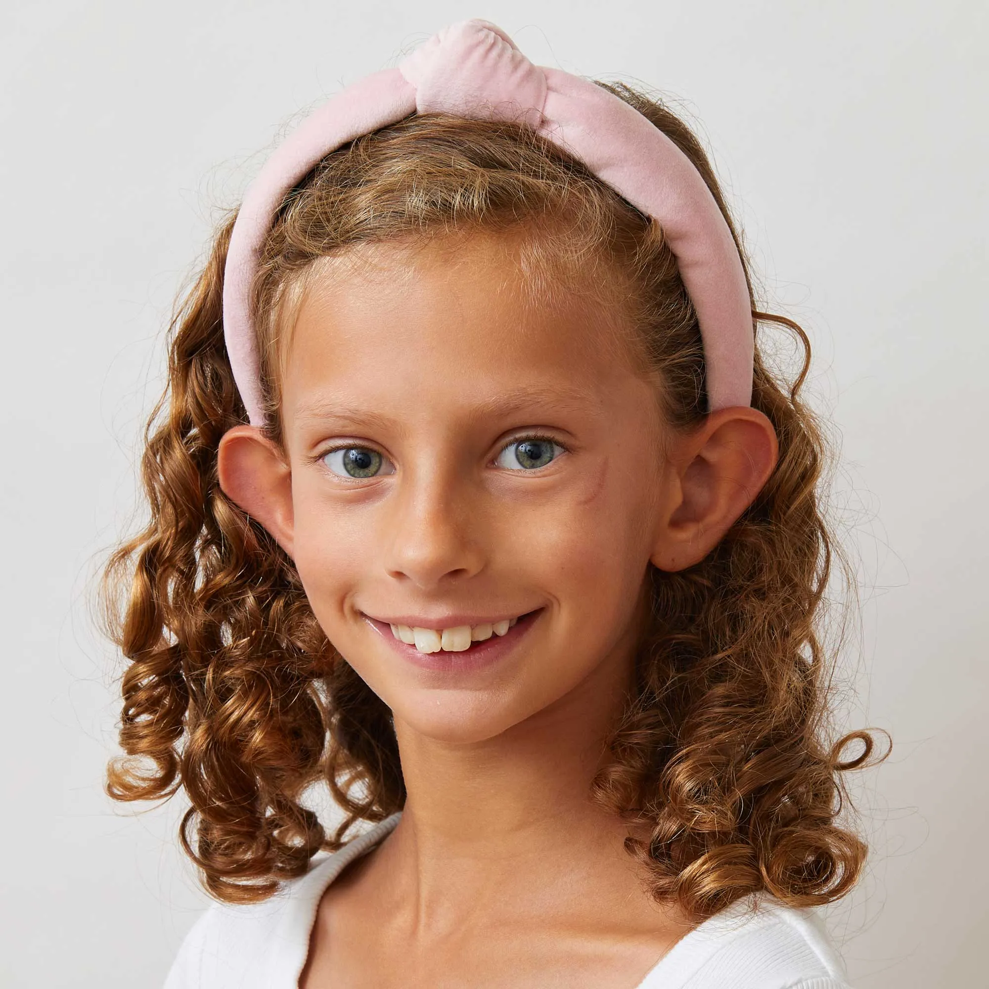 BLUSH KIDS VELVET KNOTTED HEADBAND sold by Lele Sadoughi product image thumbnail 2