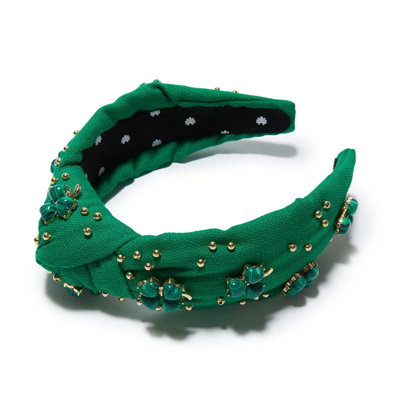 SHAMROCK GREEN LUCKY CLOVER KNOTTED HEADBAND sold by Lele Sadoughi