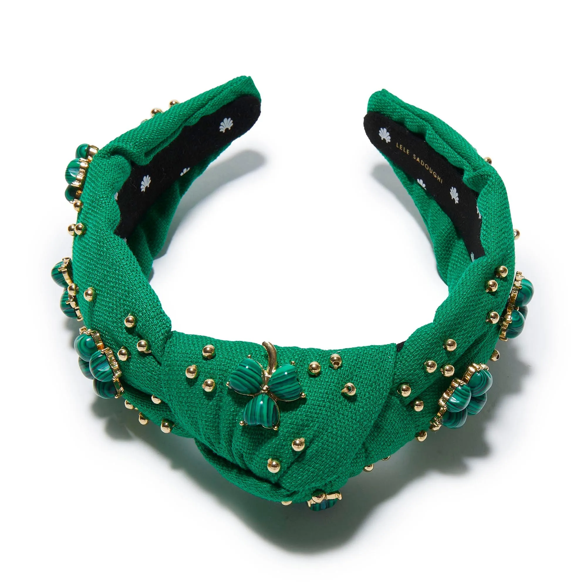 SHAMROCK GREEN LUCKY CLOVER KNOTTED HEADBAND sold by Lele Sadoughi product image thumbnail 3