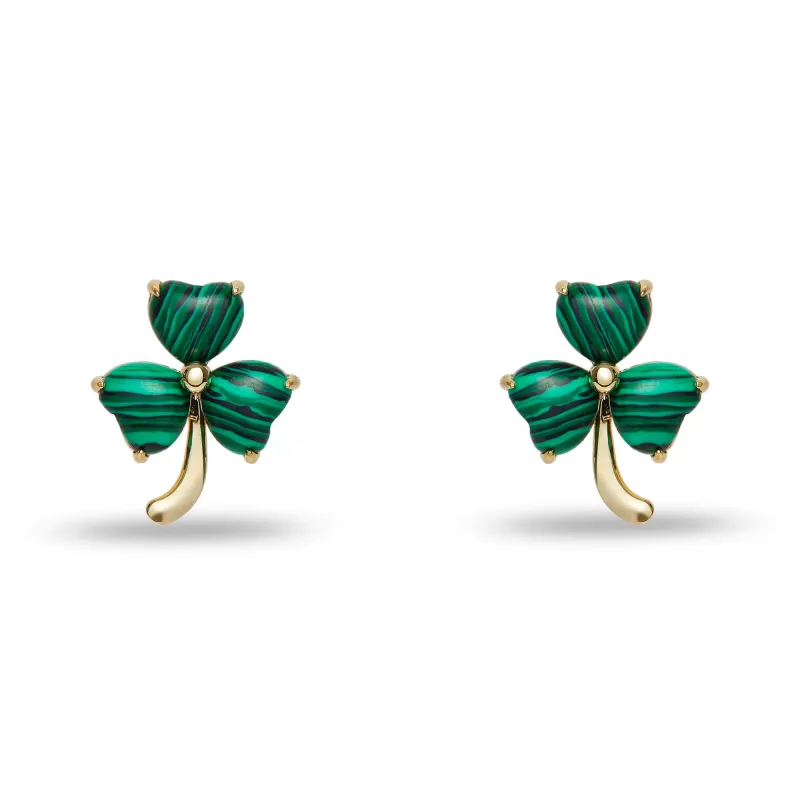 SHAMROCK GREEN LUCKY CLOVER STUD EARRINGS sold by Lele Sadoughi