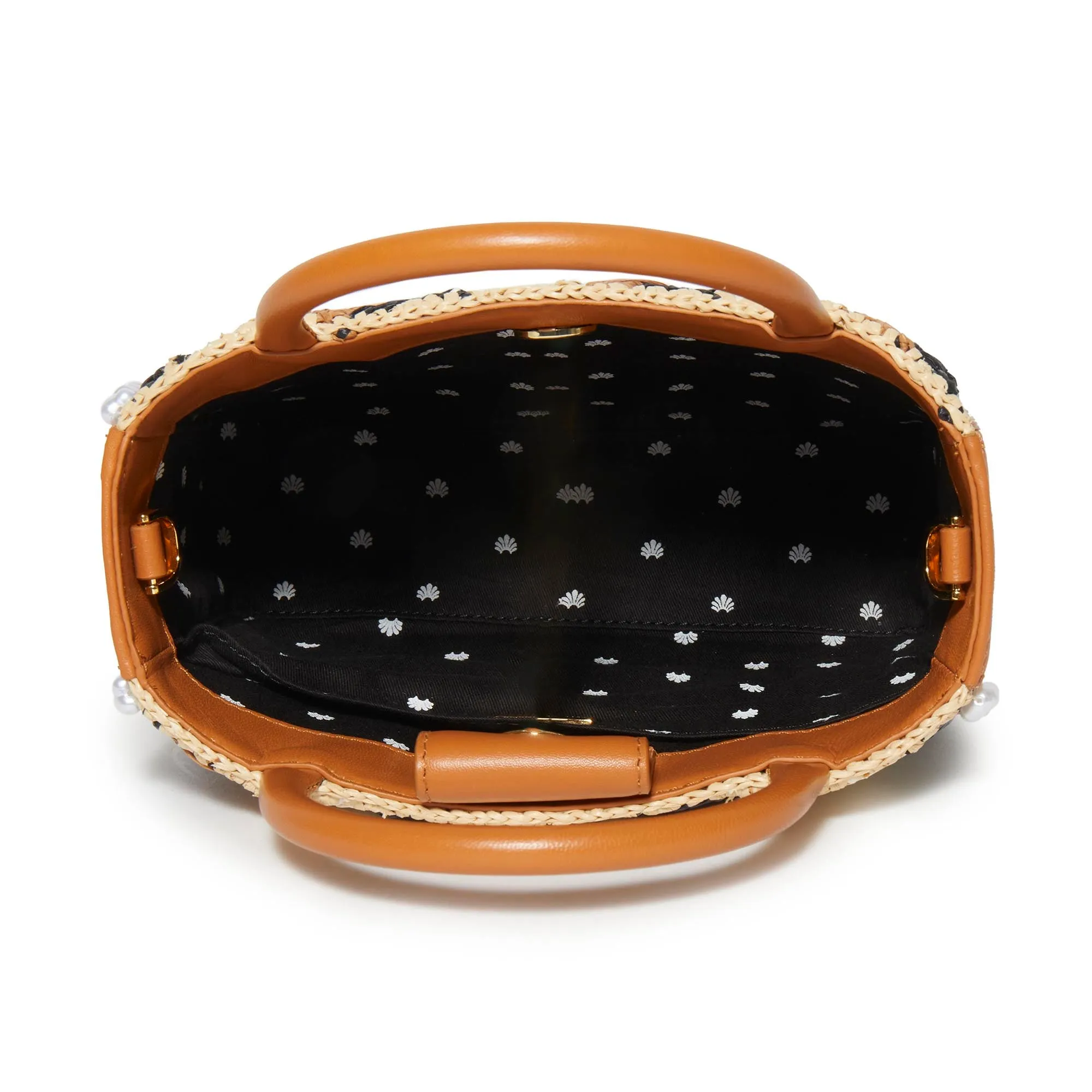 NEUTRAL NIGHT MAYA RAFFIA MINI TOTE sold by Lele Sadoughi product image thumbnail 4