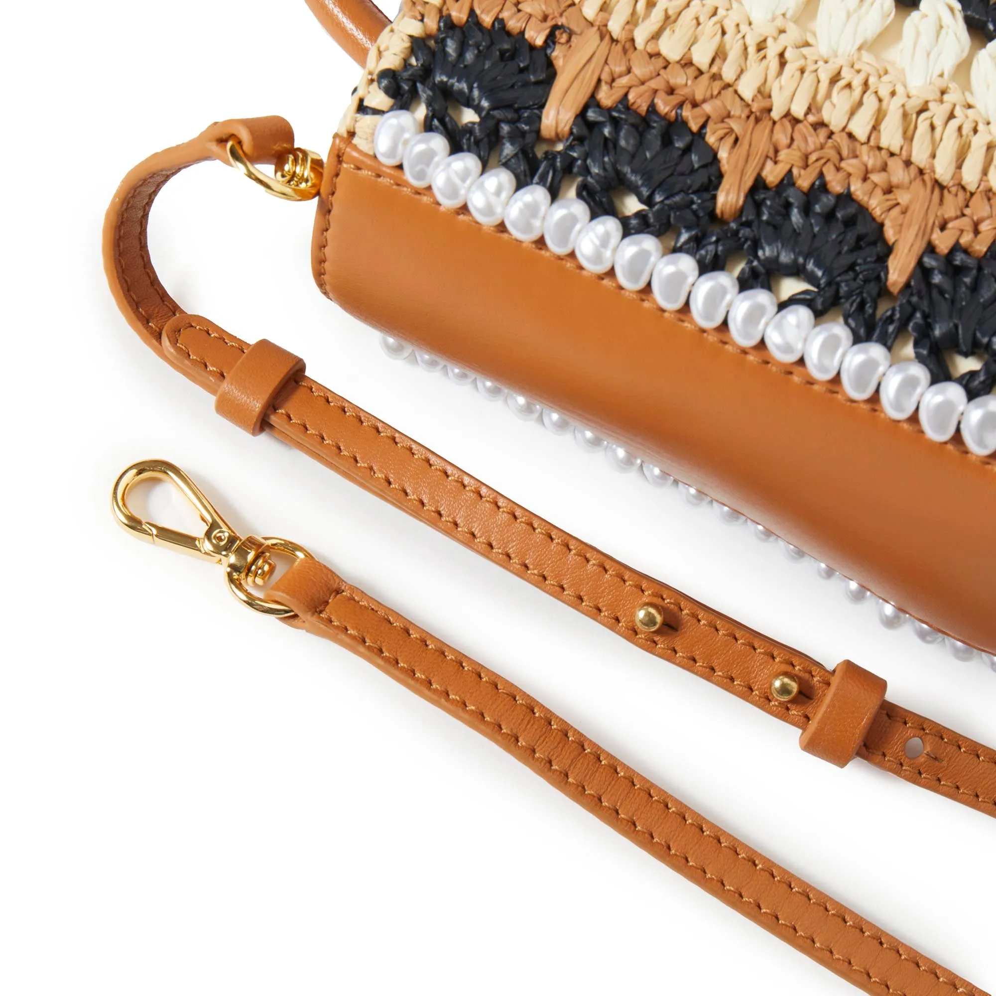 NEUTRAL NIGHT MAYA RAFFIA MINI TOTE sold by Lele Sadoughi product image thumbnail 5