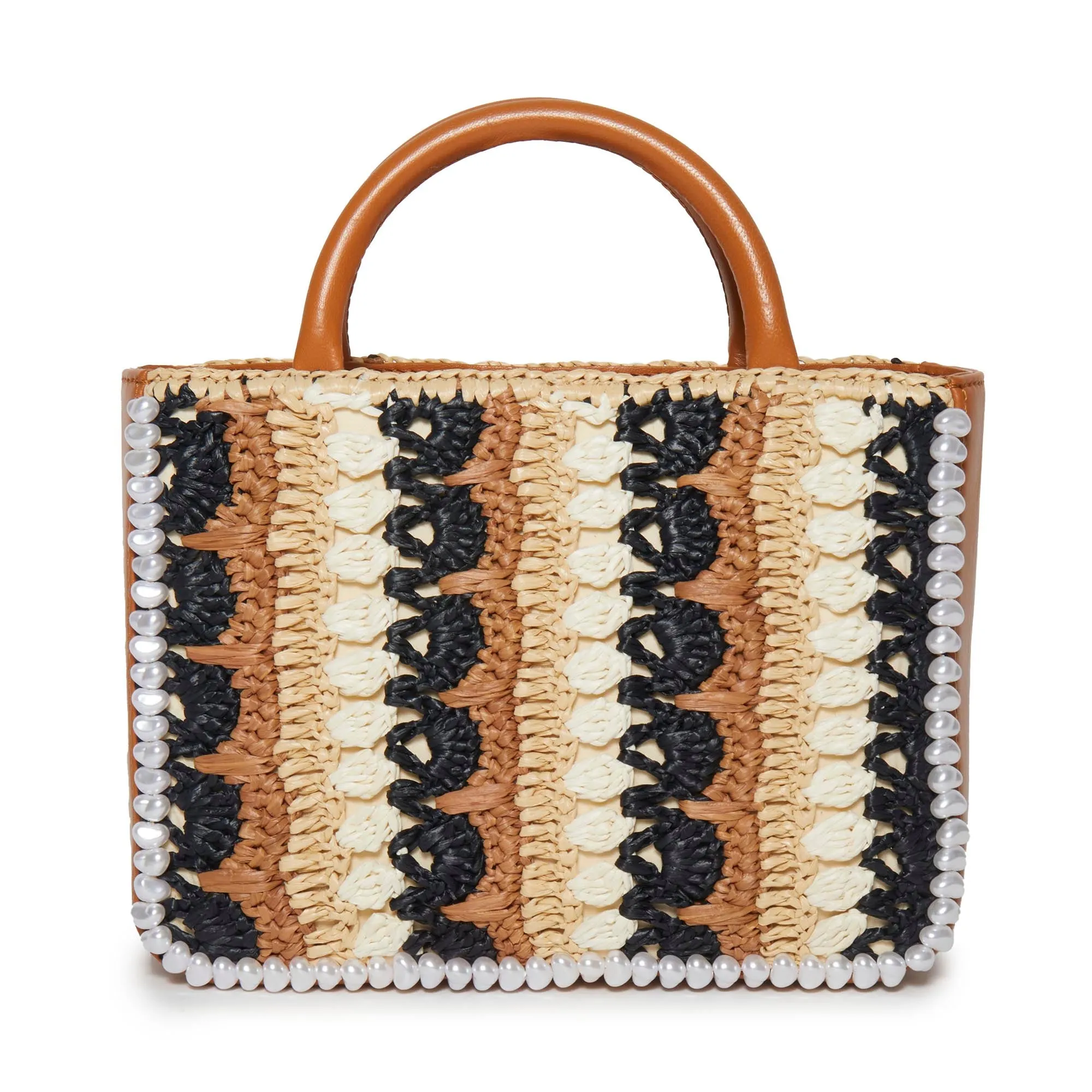 NEUTRAL NIGHT MAYA RAFFIA MINI TOTE sold by Lele Sadoughi product image thumbnail 3