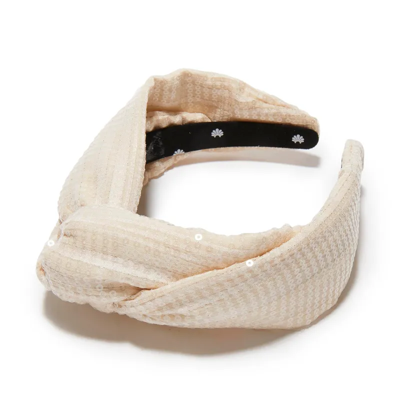 VANILLA CRÈME MARLENE SEQUIN HEADBAND sold by Lele Sadoughi