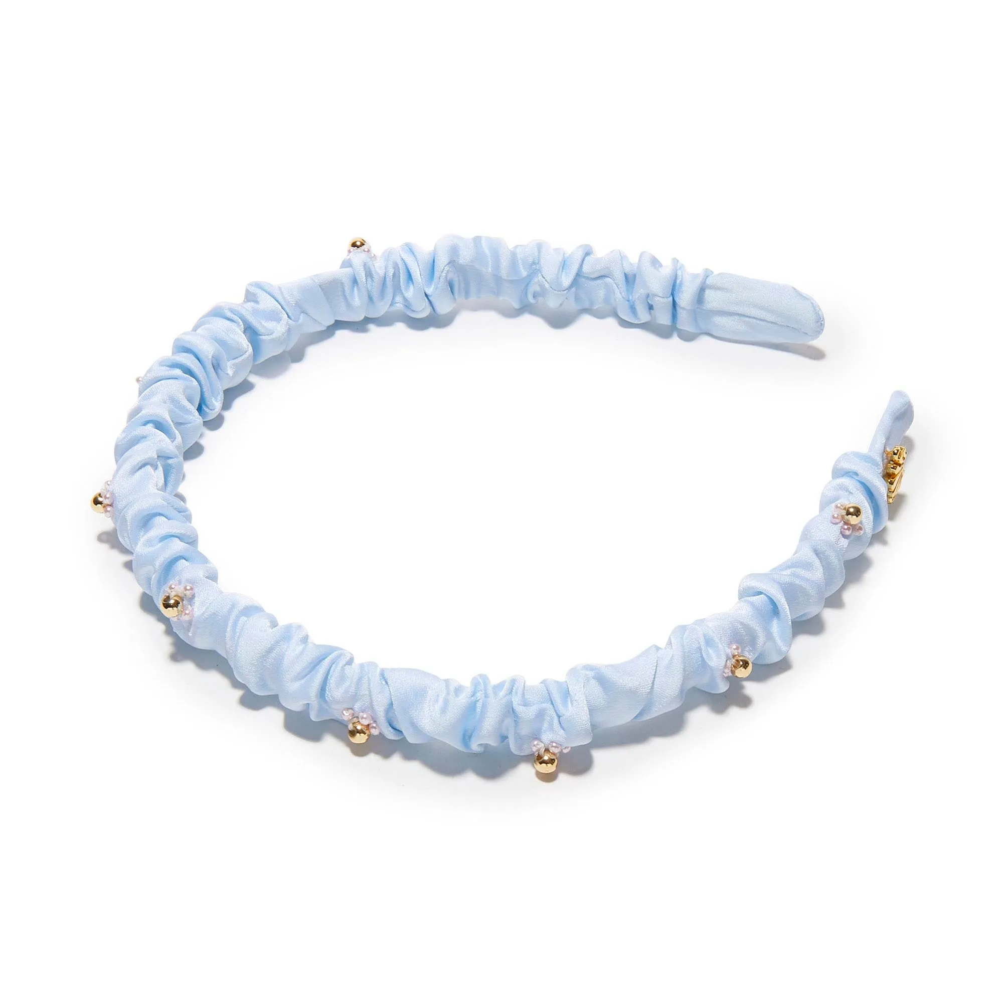 POWDER BLUE JESSIE FLOWER HEADBAND sold by Lele Sadoughi