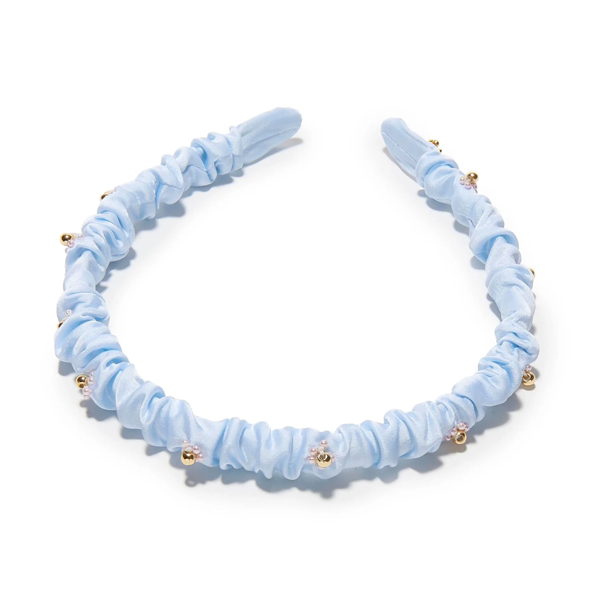 POWDER BLUE JESSIE FLOWER HEADBAND sold by Lele Sadoughi product image thumbnail 3