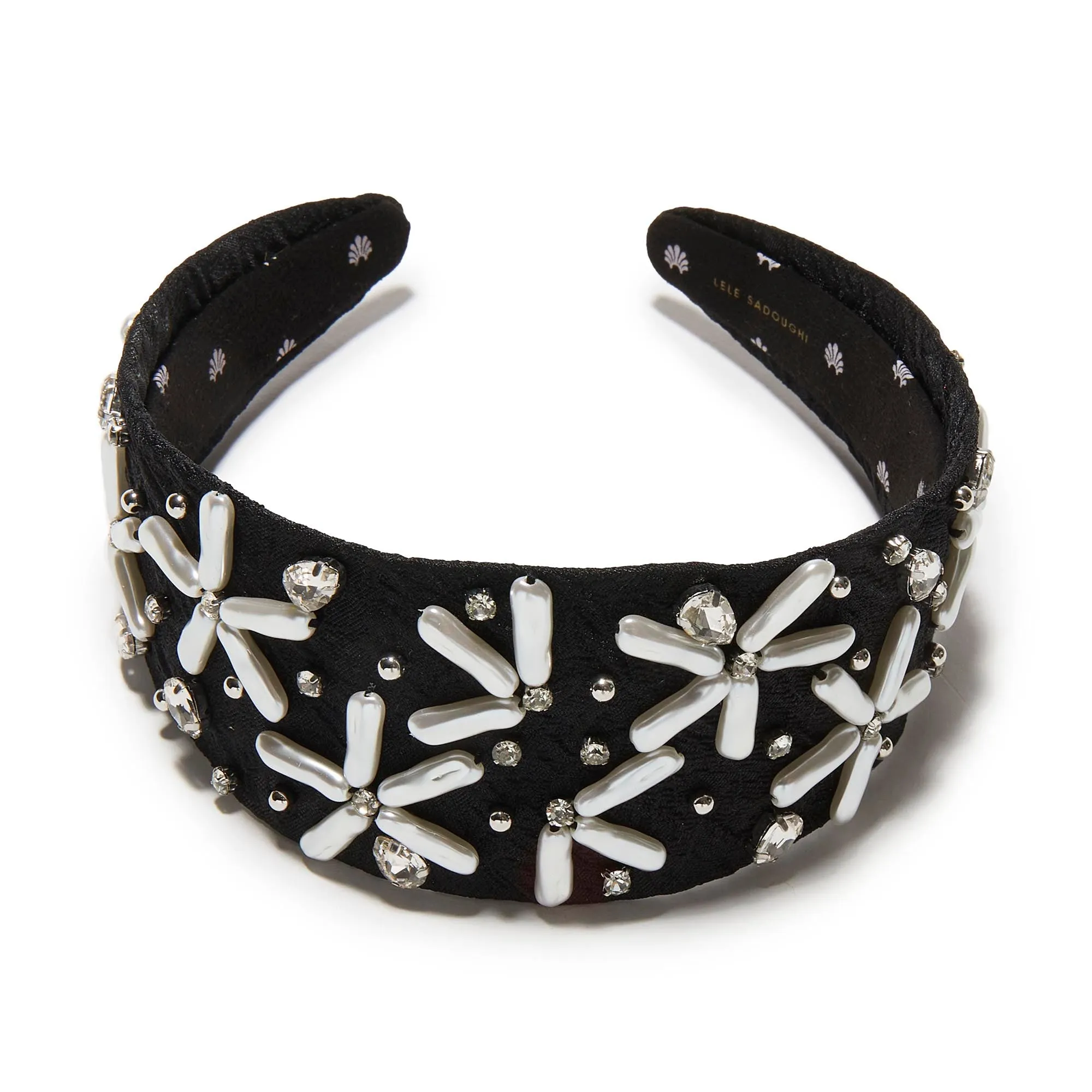 PEARL JET BRIGITTE PEARL FLORAL BROCADE HEADBAND sold by Lele Sadoughi product image thumbnail 3