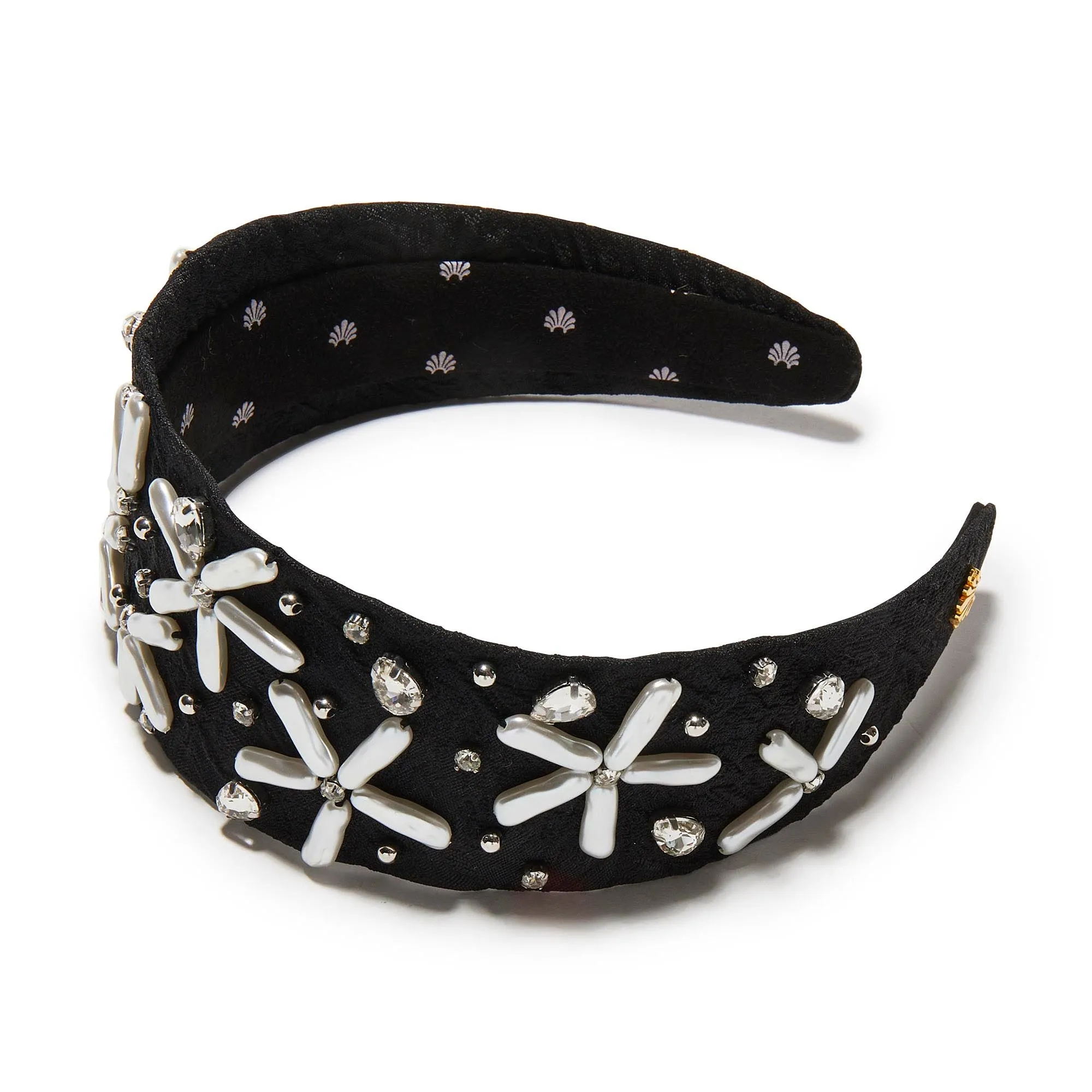PEARL JET BRIGITTE PEARL FLORAL BROCADE HEADBAND sold by Lele Sadoughi