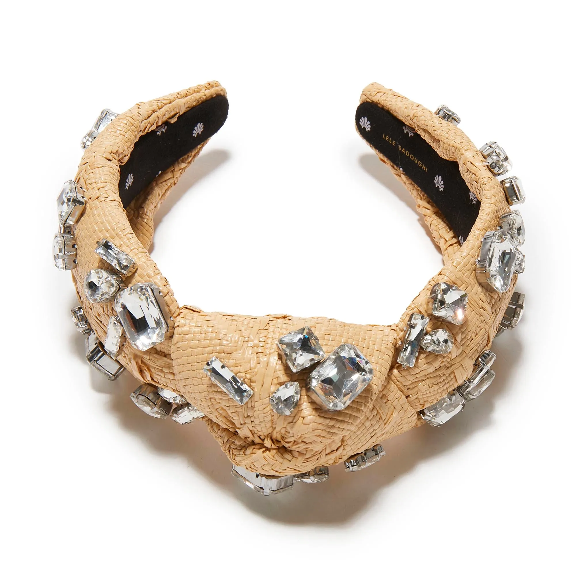 NATURAL KNOTTED CANDY CRYSTAL RAFFIA HEADBAND sold by Lele Sadoughi product image thumbnail 3