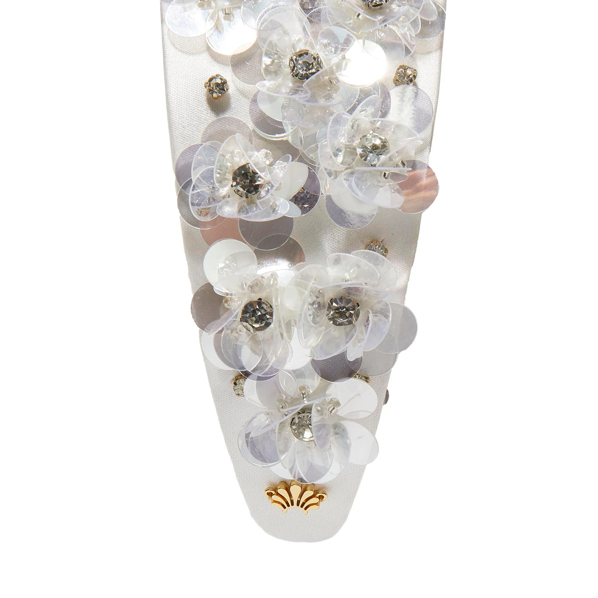 DOVE WHITE BRIGITTE PAILLETTE FLORAL HEADBAND sold by Lele Sadoughi product image thumbnail 4