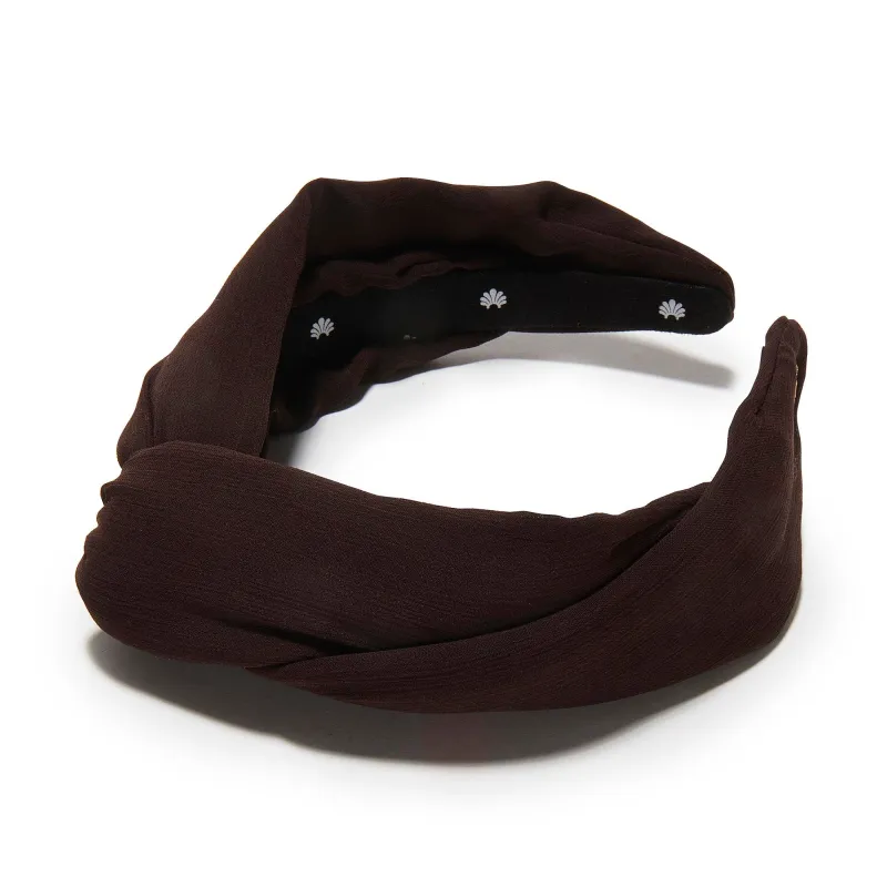 CACAO MARLENE SILK HEADBAND sold by Lele Sadoughi