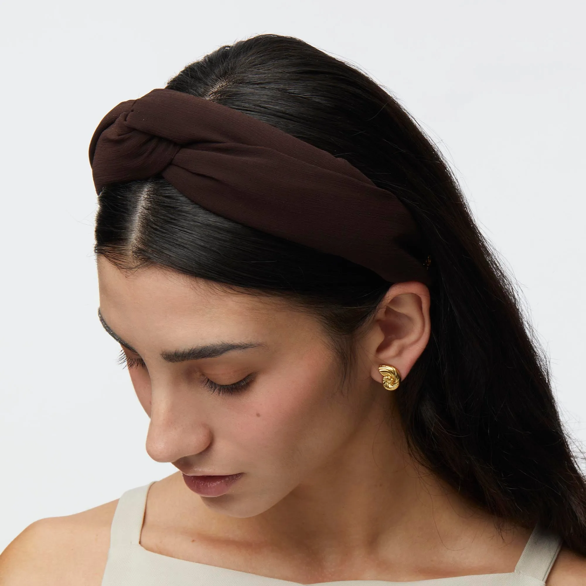 CACAO MARLENE SILK HEADBAND sold by Lele Sadoughi product image thumbnail 4
