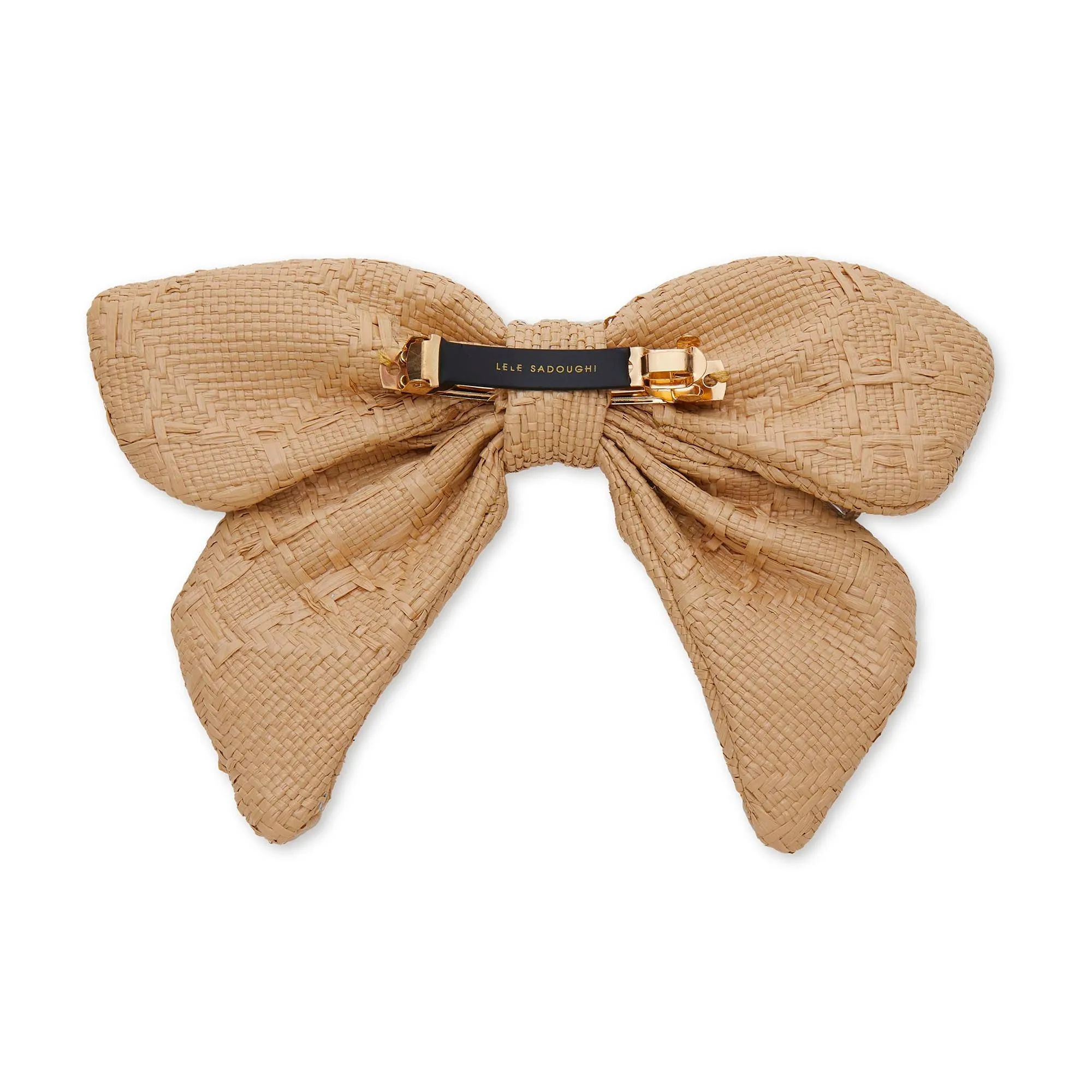NATURAL LIBBY CANDY CRYSTAL RAFFIA BOW sold by Lele Sadoughi product image thumbnail 3