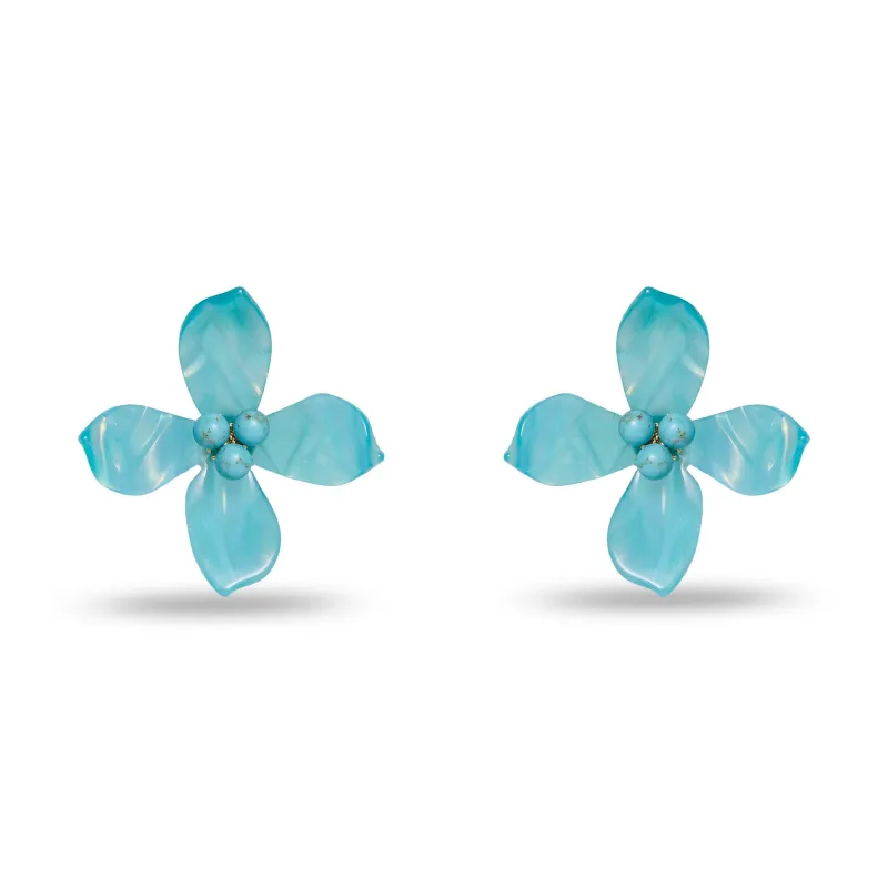 TURQUOISE OLEANDER EARRINGS sold by Lele Sadoughi