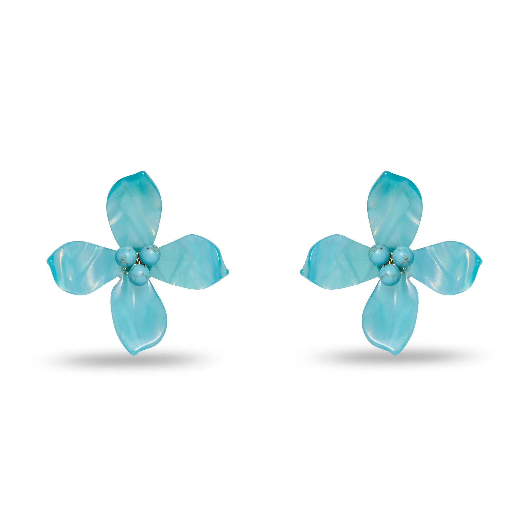 TURQUOISE OLEANDER EARRINGS sold by Lele Sadoughi
