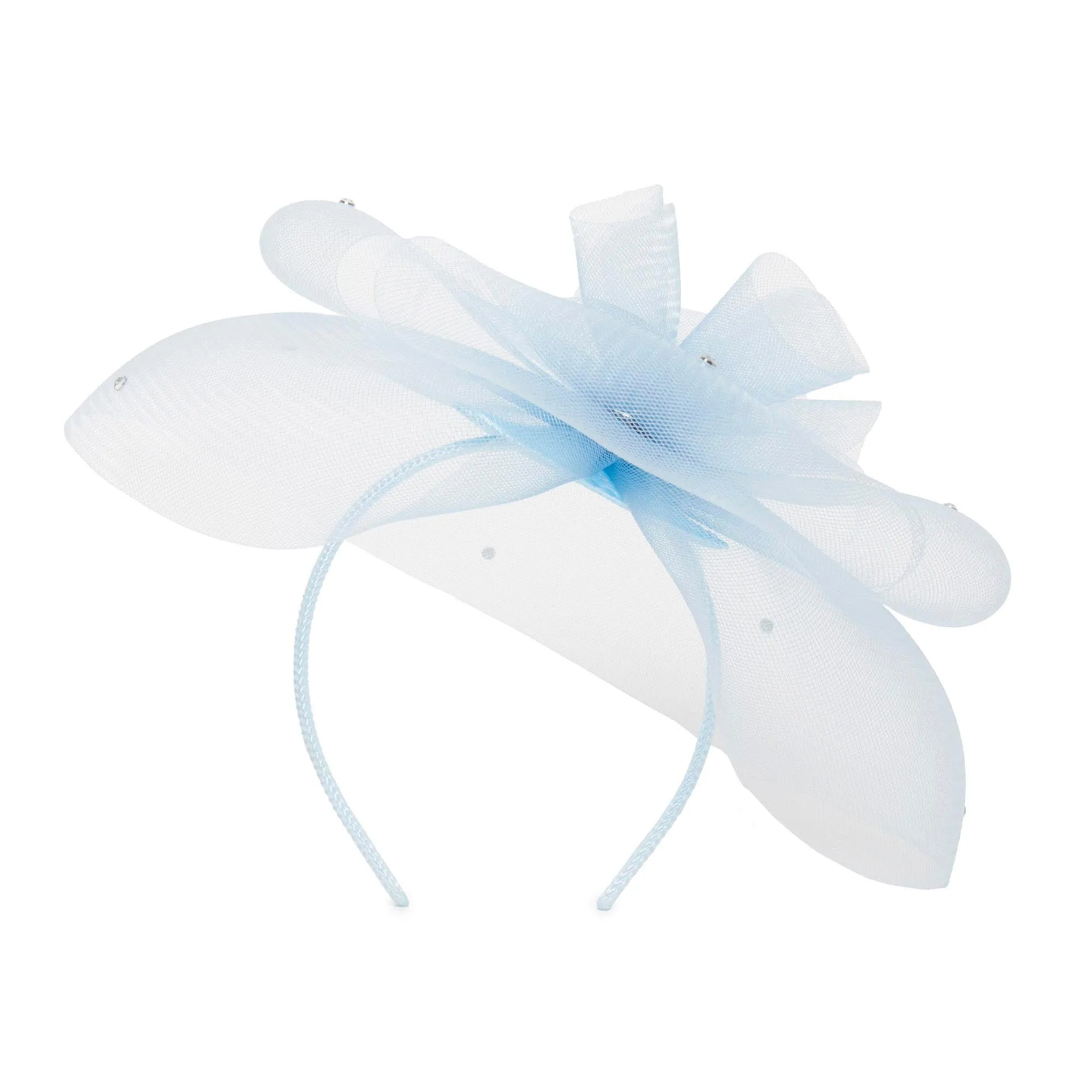 SKY BLUE FLORAL VEIL FASCINATOR sold by Lele Sadoughi