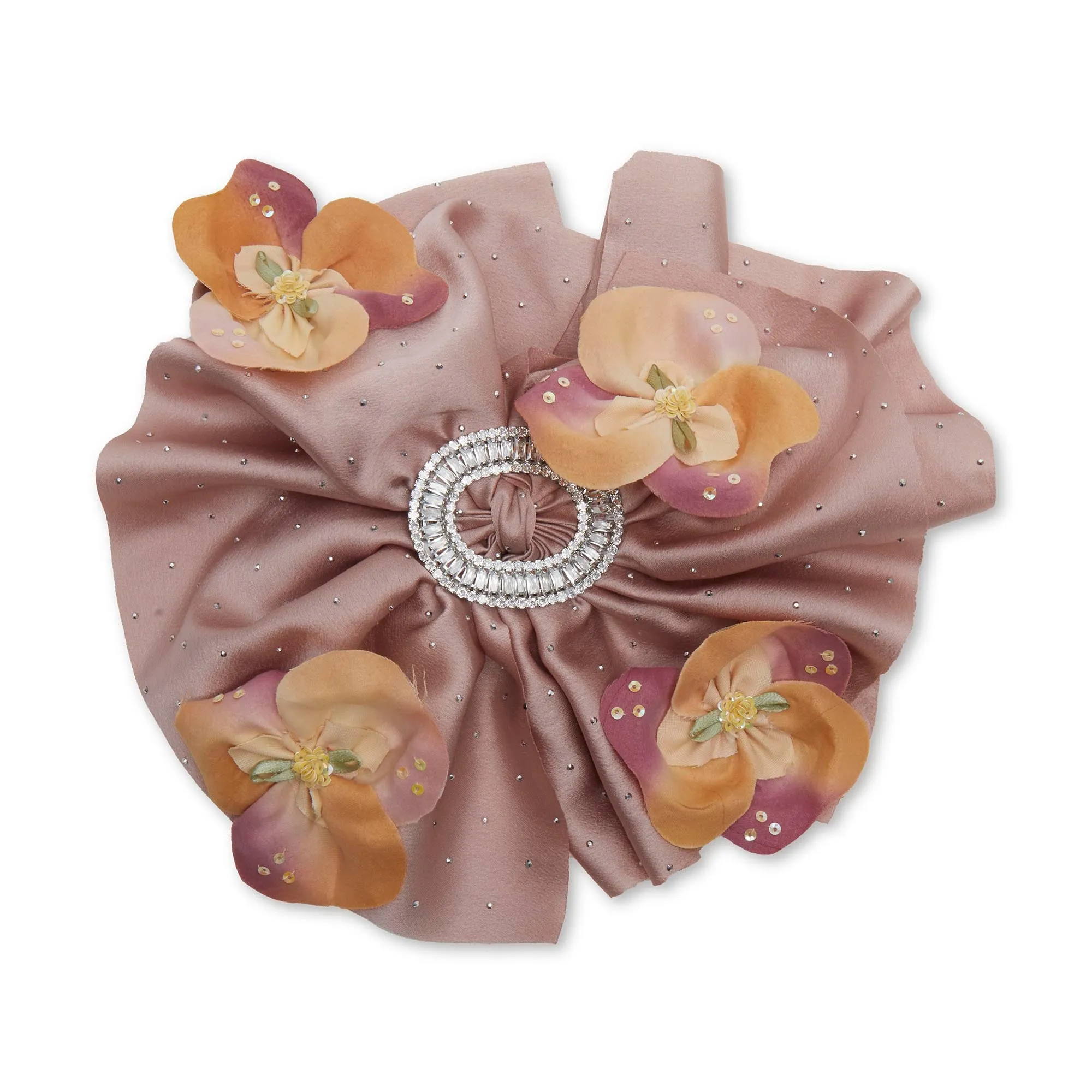 DUSTY ROSE JEWELED BAGUETTE FLORAL BOUQUET BARRETTE sold by Lele Sadoughi