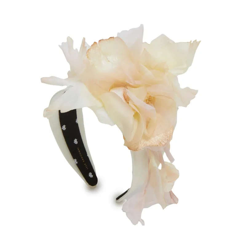 IVORY PETAL GARDENIA FLORAL BOUQUET HEADBAND sold by Lele Sadoughi