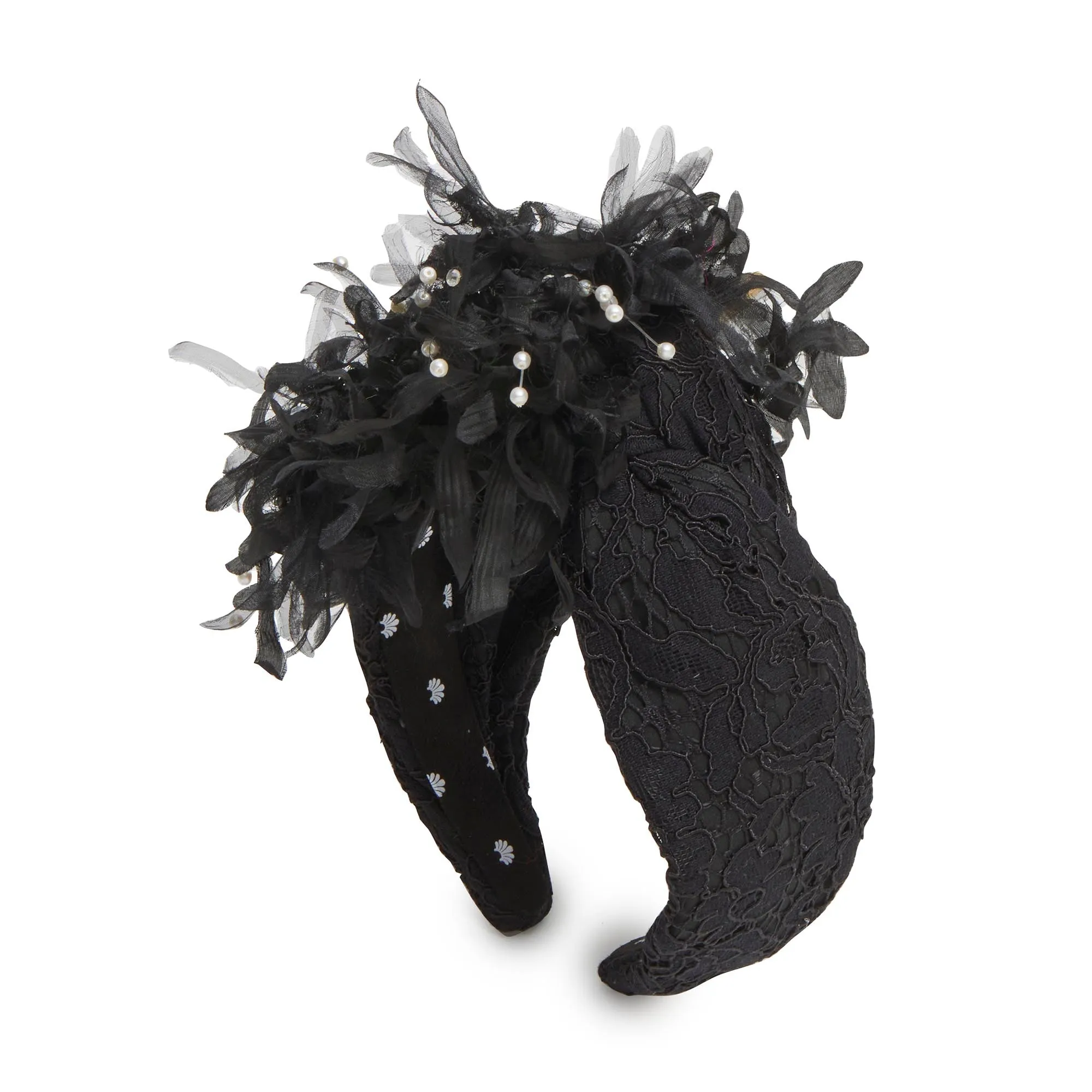 JET JEWELED HYDRANGEA FLORAL BOUQUET HEADBAND sold by Lele Sadoughi product image thumbnail 2