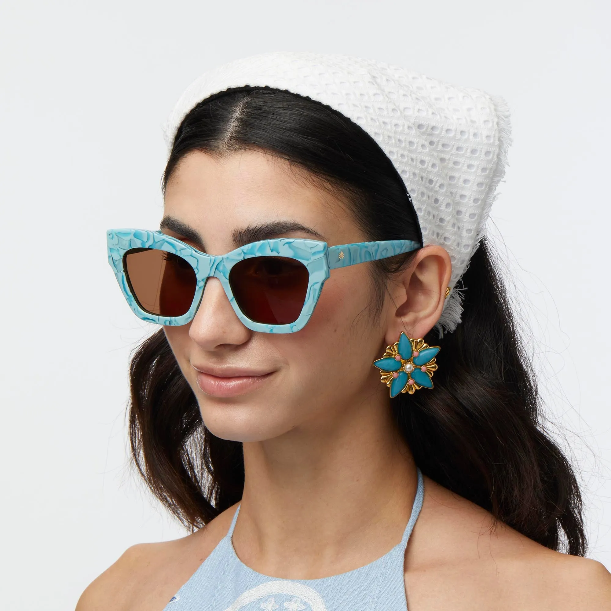 TURQUOISE LIDO SUNGLASSES sold by Lele Sadoughi product image thumbnail 3