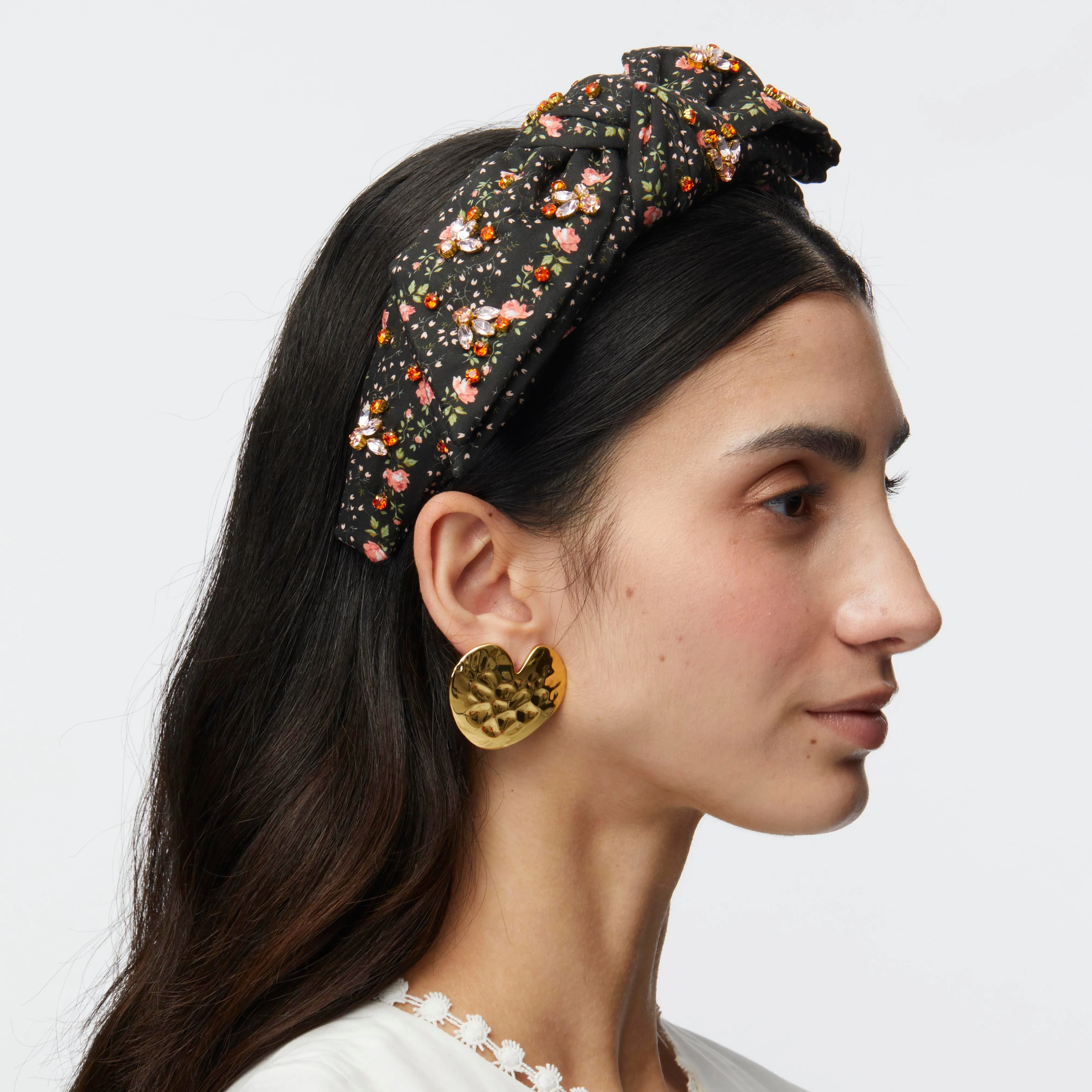 EVIE STRIPE HOLLY LIBERTY EMBELLISHED HEADBAND sold by Lele Sadoughi product image thumbnail 2