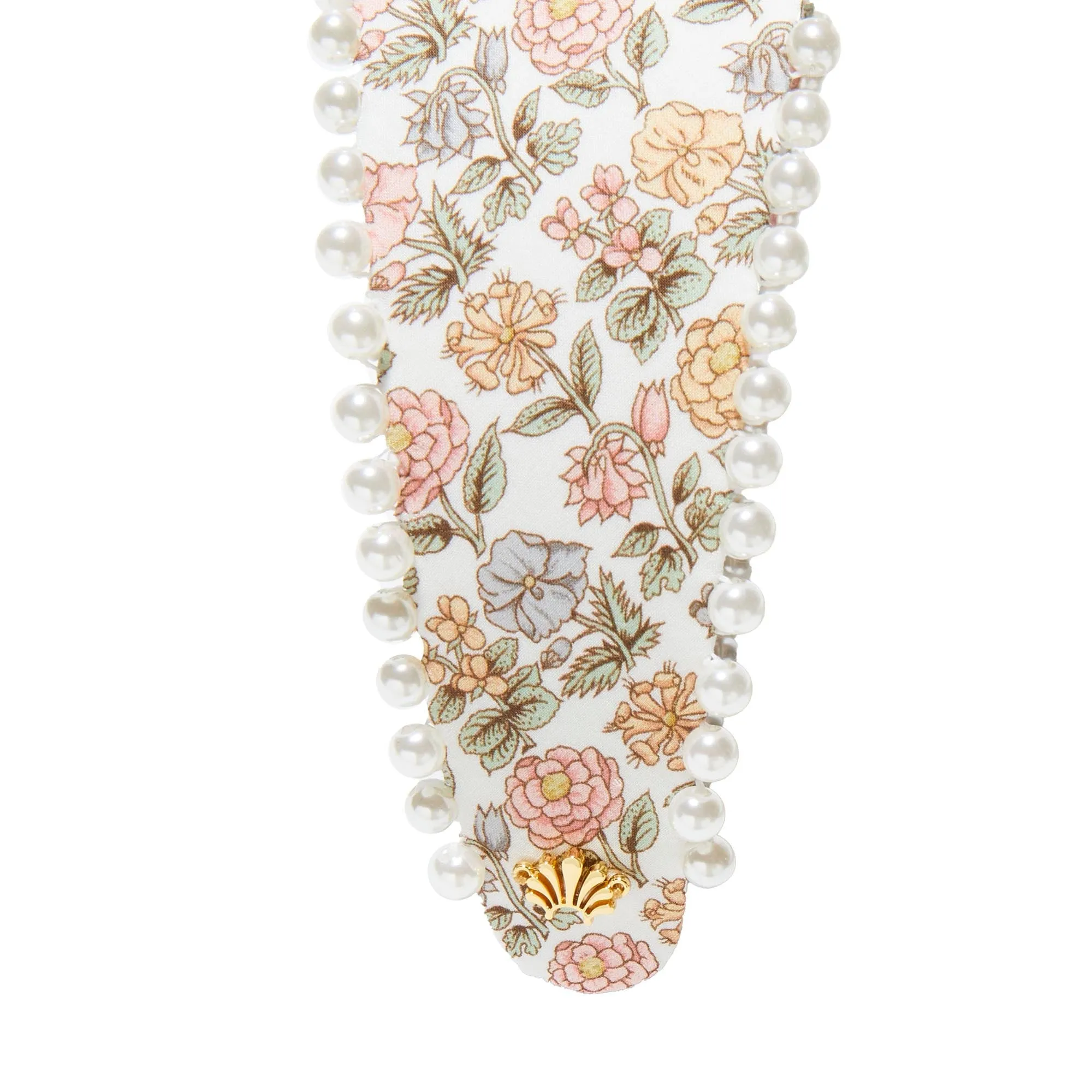 DAVALIA FLOWERS BRIGITTE LIBERTY PEARL TRIM HEADBAND sold by Lele Sadoughi product image thumbnail 4