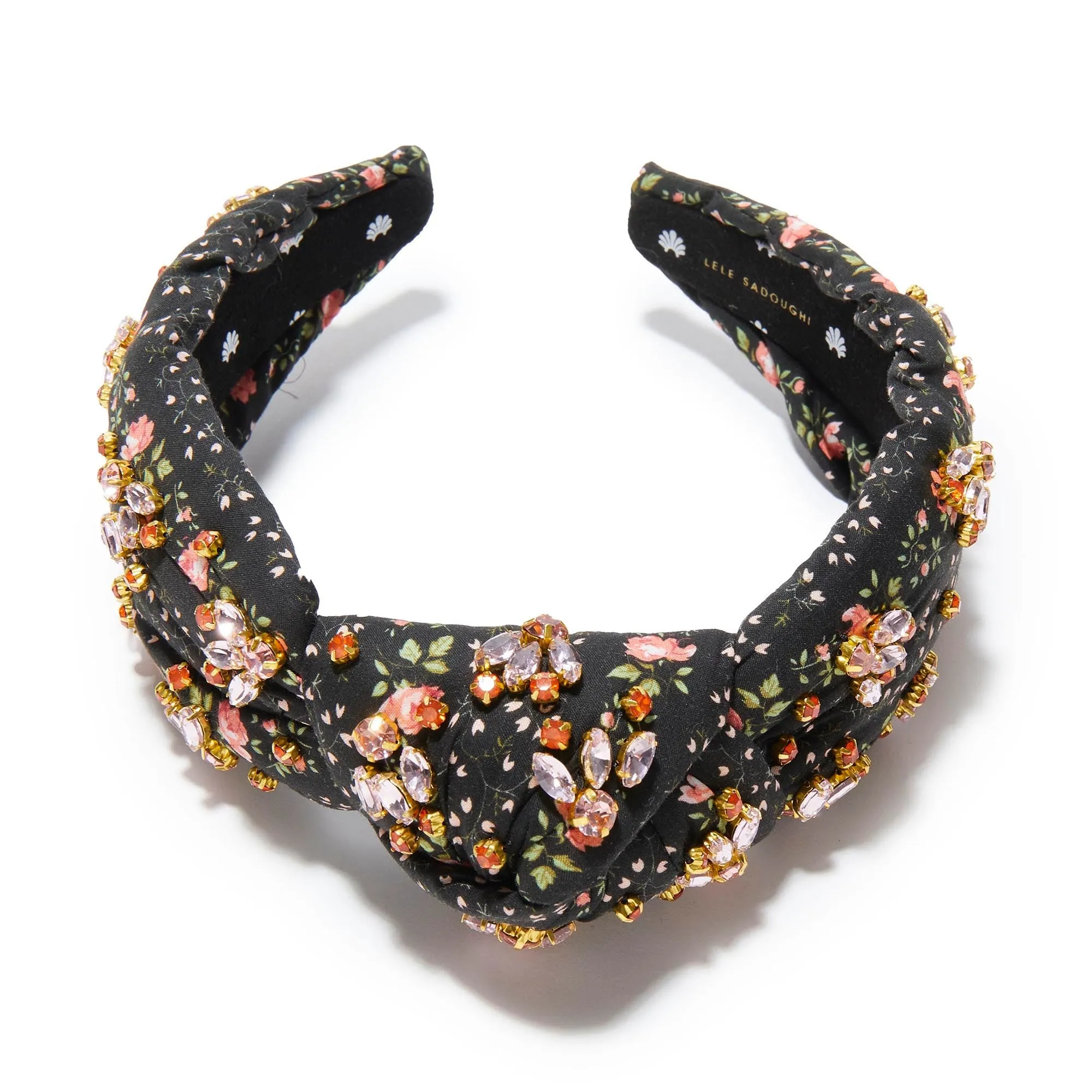 EVIE STRIPE KNOTTED LIBERTY FLORAL EMBELLISHED HEADBAND sold by Lele Sadoughi product image thumbnail 3