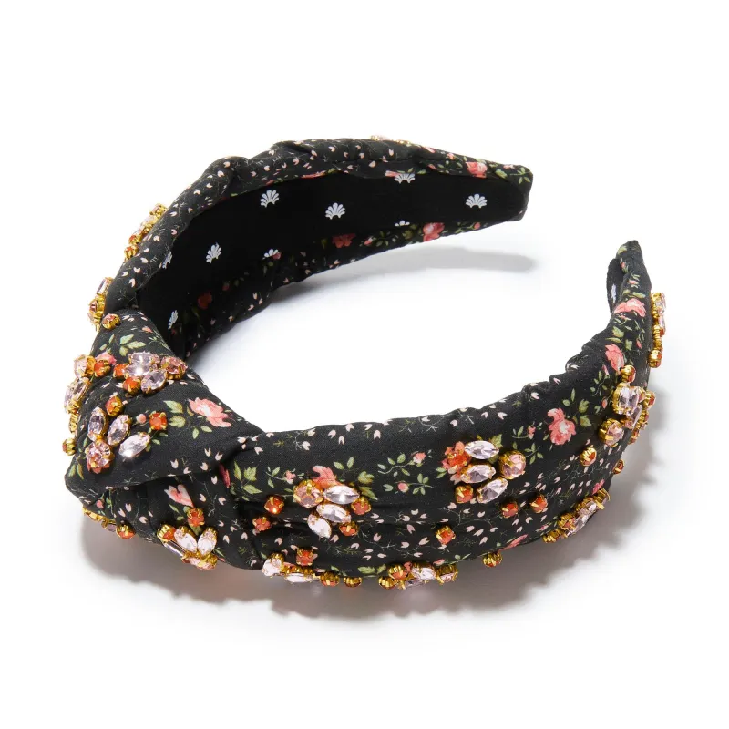 EVIE STRIPE KNOTTED LIBERTY FLORAL EMBELLISHED HEADBAND sold by Lele Sadoughi