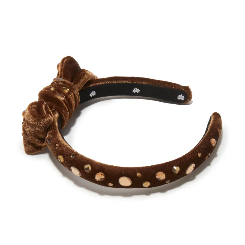 BROWN EXCLUSIVE SLIM HOLLY CRYSTAL HEADBAND sold by Lele Sadoughi