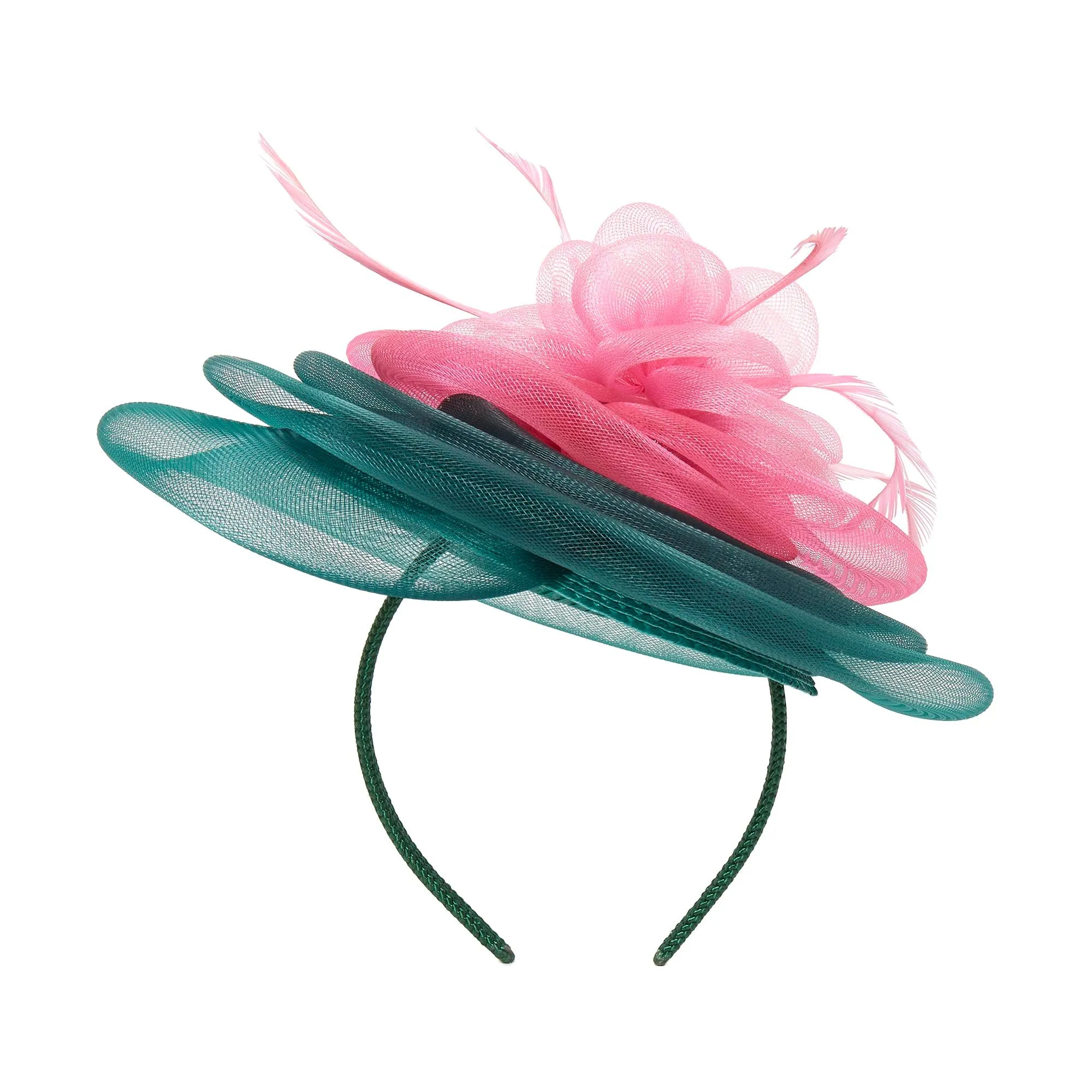 BLUSH EMERALD FLORAL VEIL FASCINATOR sold by Lele Sadoughi