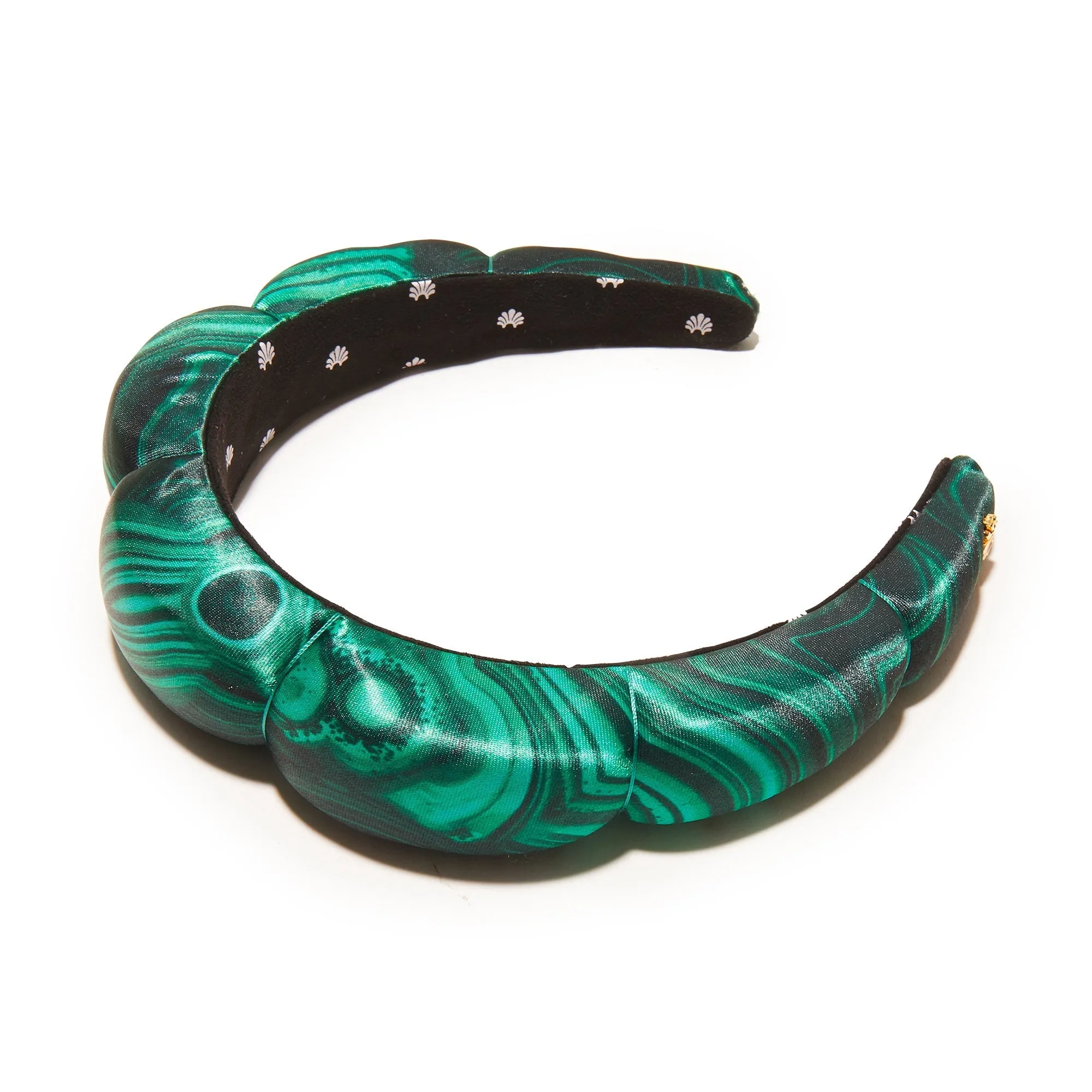 MALACHITE SILK SCALLOPED HEADBAND sold by Lele Sadoughi