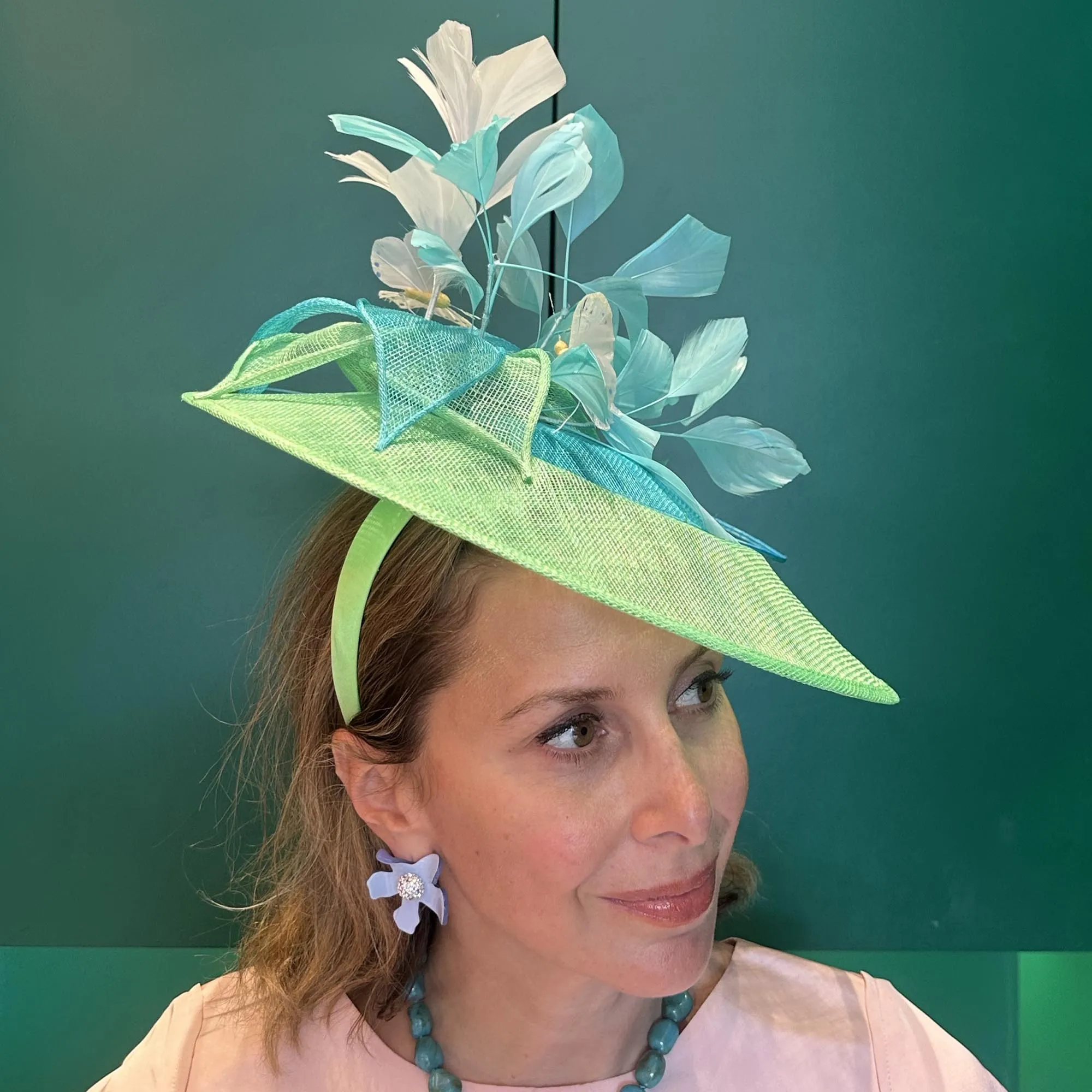 LIME SWIRL LELE SADOUGHI x KGB ONE-OF-A-KIND FASCINATOR sold by Lele Sadoughi product image thumbnail 2