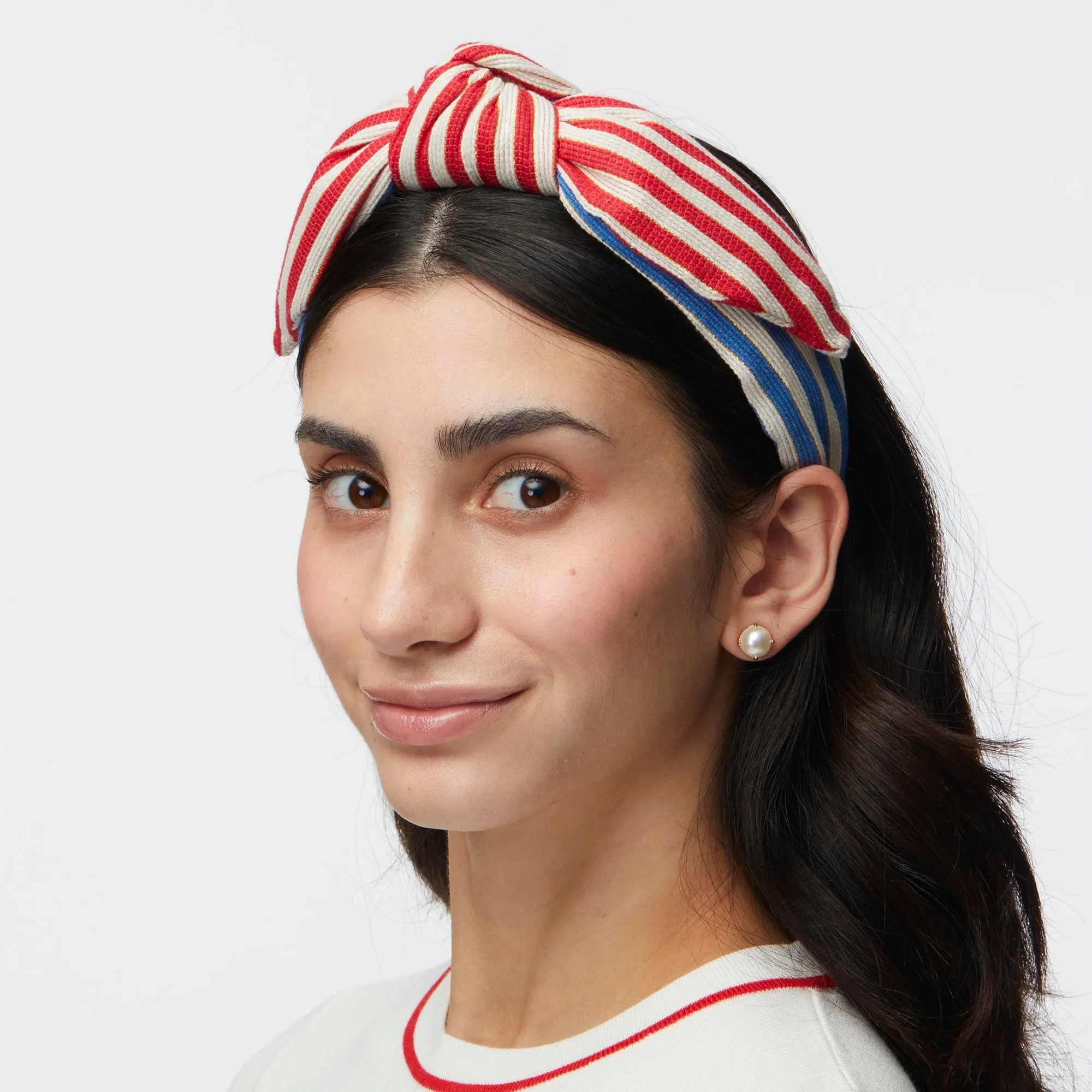 AMERICANA STRIPE VERONICA HEADBAND sold by Lele Sadoughi product image thumbnail 4