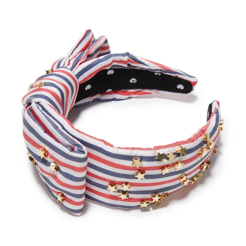 PATRIOTIC STRIPE HOLLY STRIPED EMBELLISHED HEADBAND sold by Lele Sadoughi