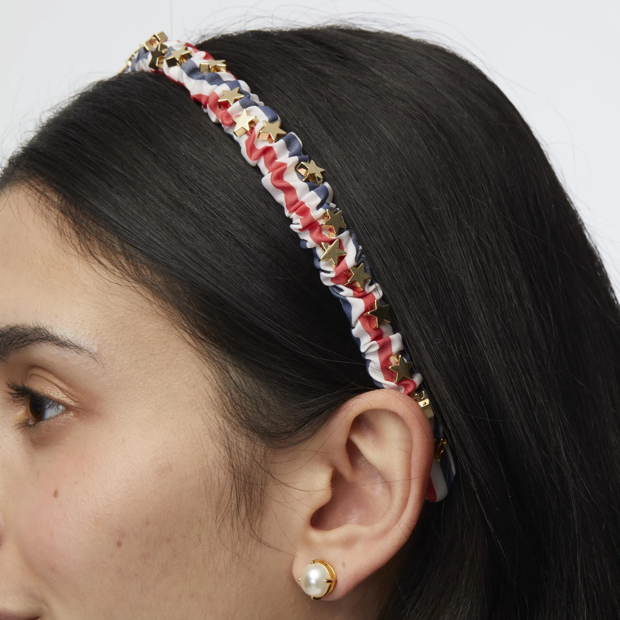 PATRIOTIC STRIPE JESSIE STRIPED EMBELLISHED HEADBAND sold by Lele Sadoughi product image thumbnail 3