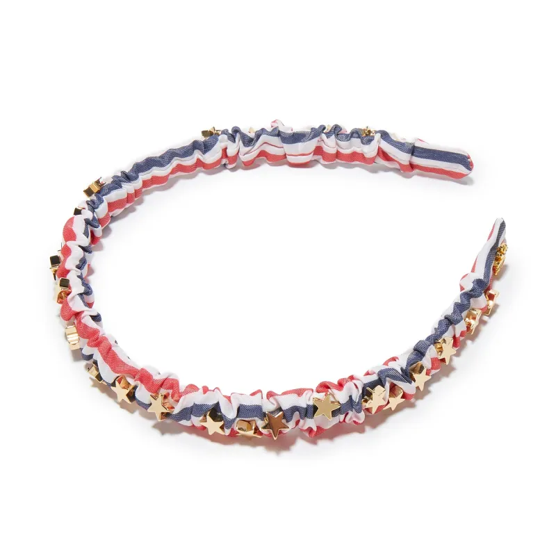PATRIOTIC STRIPE JESSIE STRIPED EMBELLISHED HEADBAND sold by Lele Sadoughi