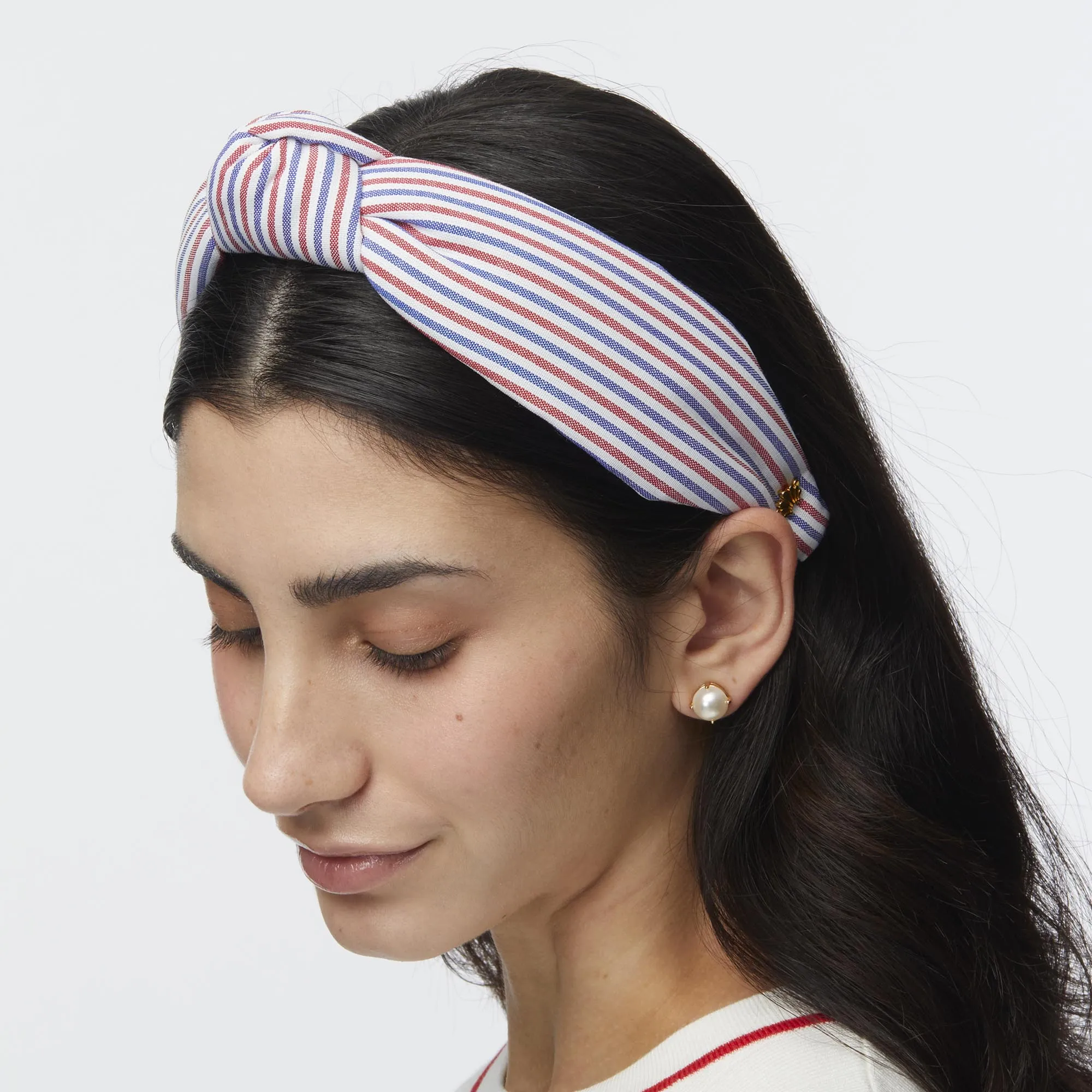 PATRIOTIC STRIPE KNOTTED COTTON HEADBAND sold by Lele Sadoughi product image thumbnail 3