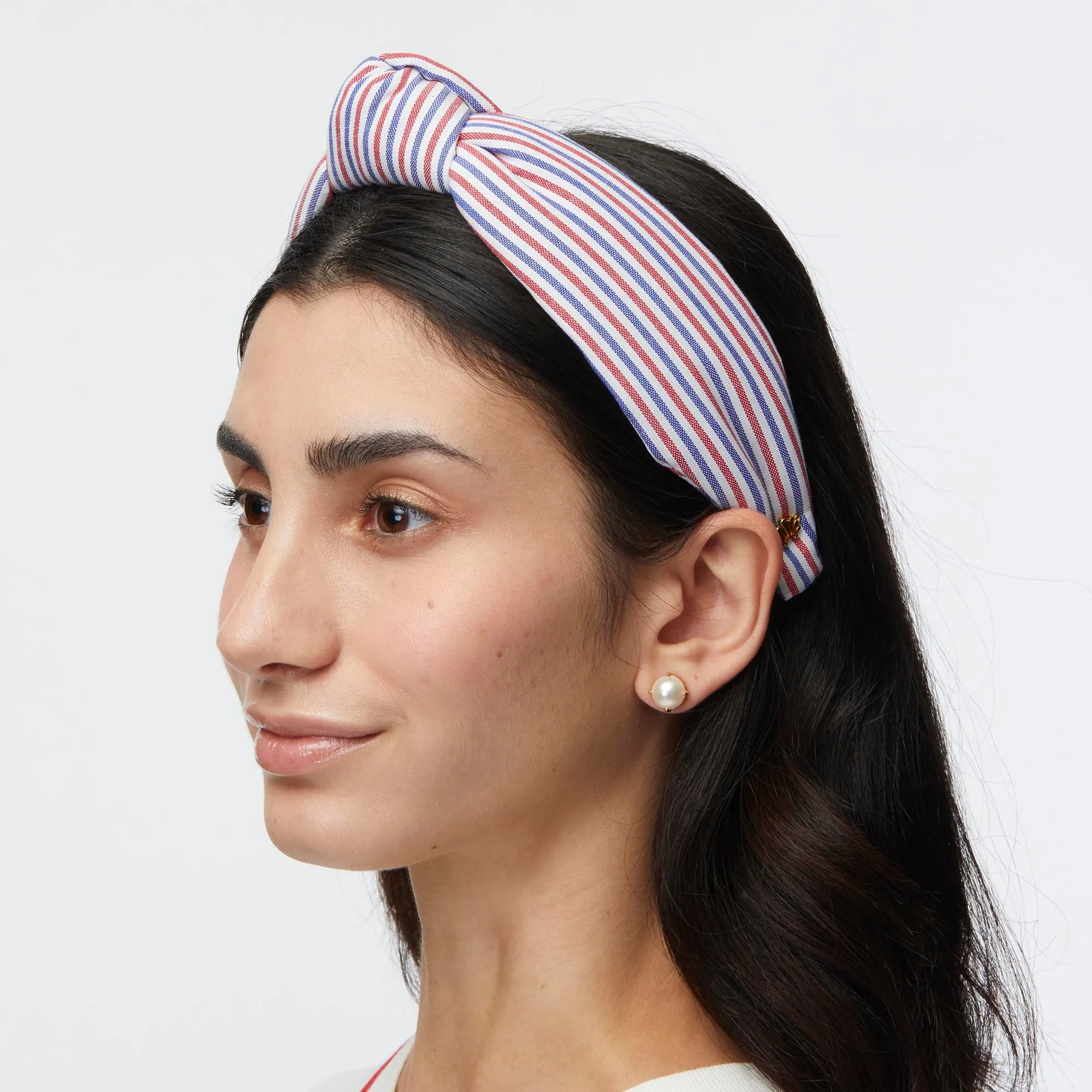 PATRIOTIC STRIPE KNOTTED COTTON HEADBAND sold by Lele Sadoughi product image thumbnail 2