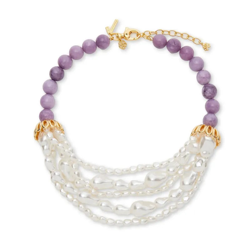 LELE SADOUGHI X TRINA TURK LAVENDER SKY PARAPLUIE STRAND NECKLACE sold by Lele Sadoughi
