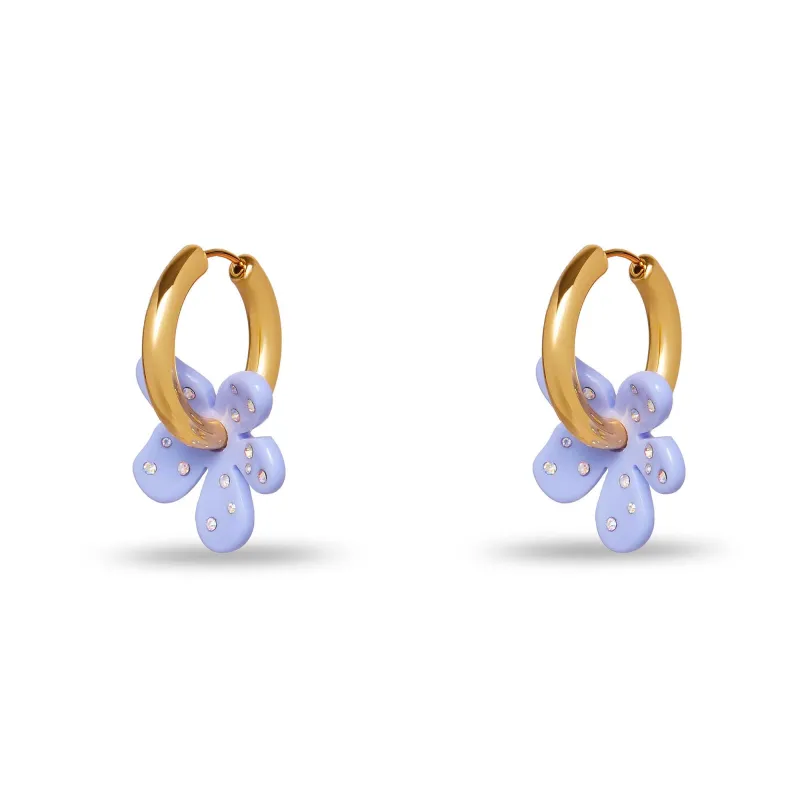 LELE SADOUGHI X TRINA TURK PERIWINKLE PETITE PARADIS HUGGIE sold by Lele Sadoughi