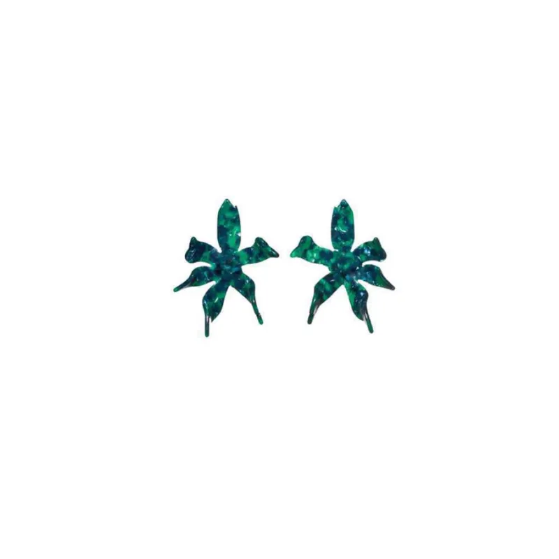 EMERALD PAPER LILY STUD EARRINGS sold by Lele Sadoughi