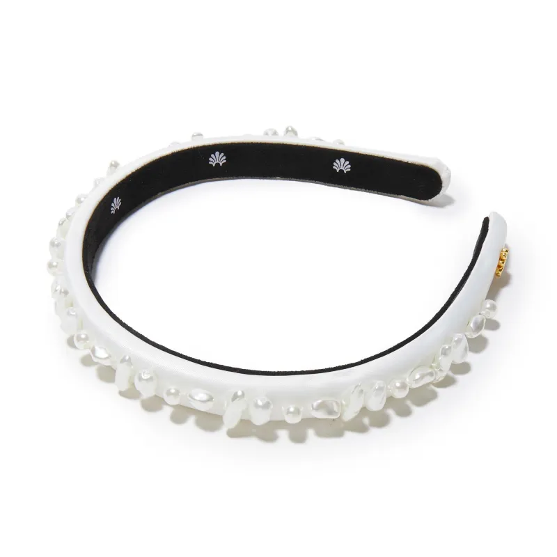 IVORY GIGI PEARL TREASURE HEADBAND sold by Lele Sadoughi