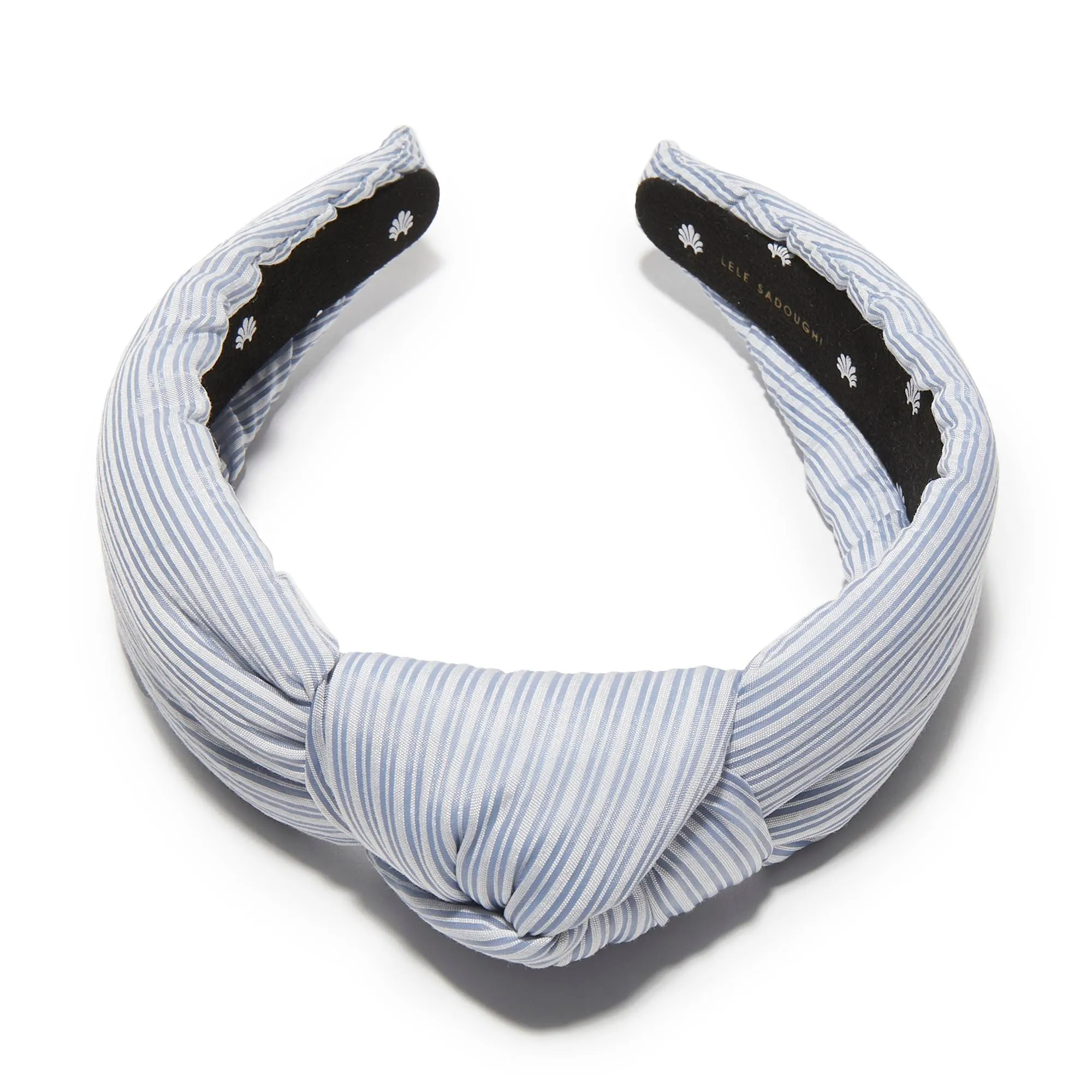 BLUE MIST SEERSUCKER KNOTTED HEADBAND sold by Lele Sadoughi product image thumbnail 3