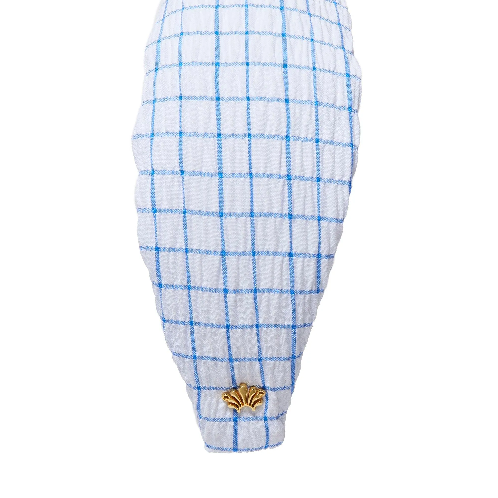 IVORY AZURE KNOTTED SEERSUCKER HEADBAND sold by Lele Sadoughi product image thumbnail 5