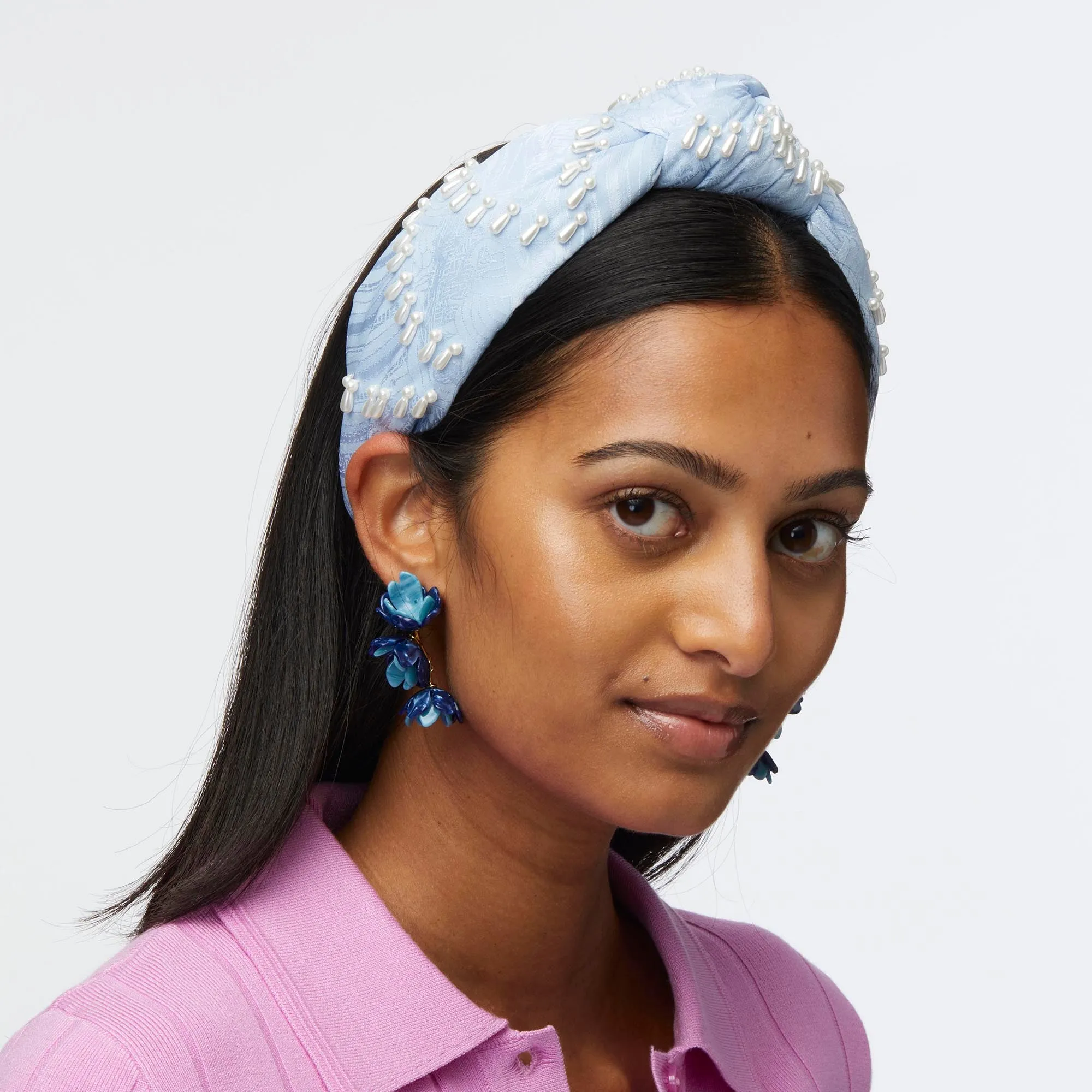 CLOUDY SKY KNOTTED VENUS EMBELLISHED HEADBAND sold by Lele Sadoughi product image thumbnail 2