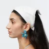 AZURE SMALL CRYSTAL LILY EARRINGS sold by Lele Sadoughi