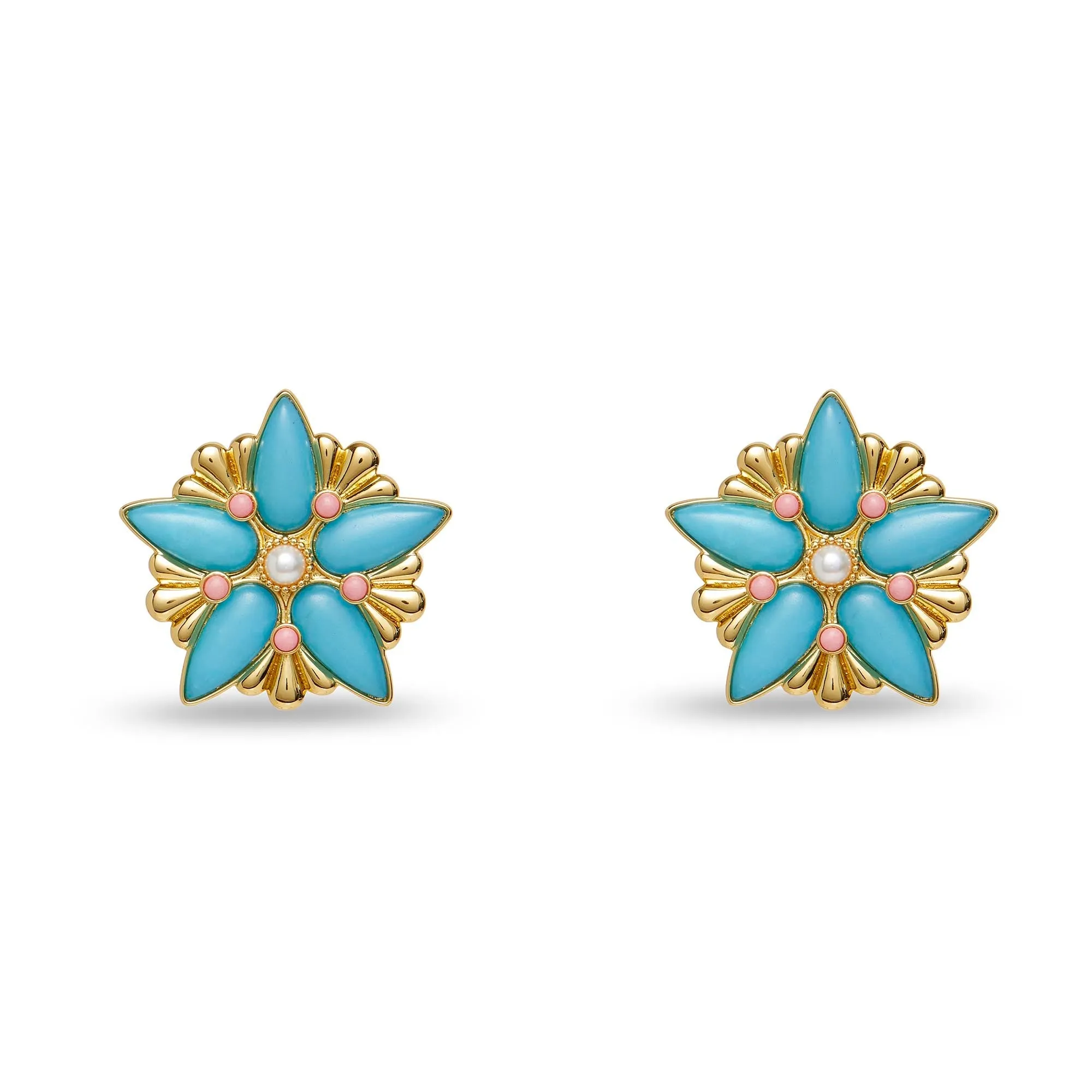 AZURE ASTRA BUTTON EARRINGS sold by Lele Sadoughi